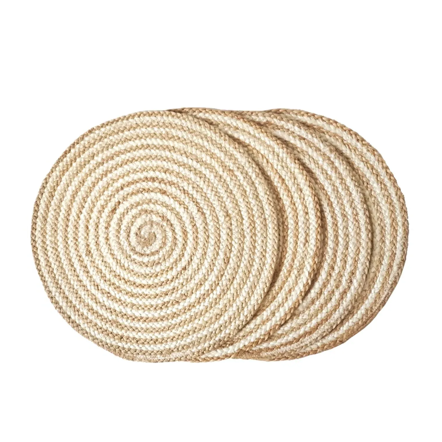 Kata Spiral Round Placemat Set of 4 - Natural, Jute
