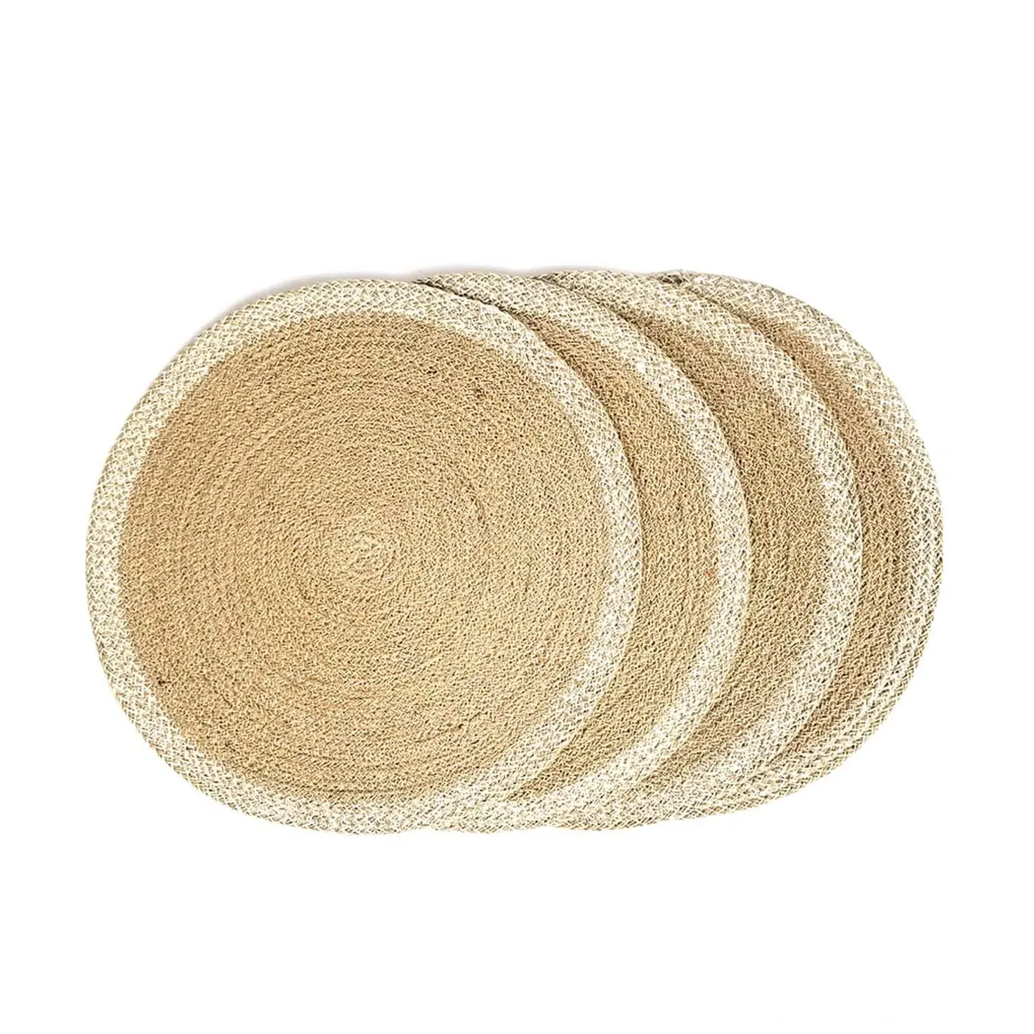 Neutrals Agora Round Placemat Set of 4 - Natural, Jute image