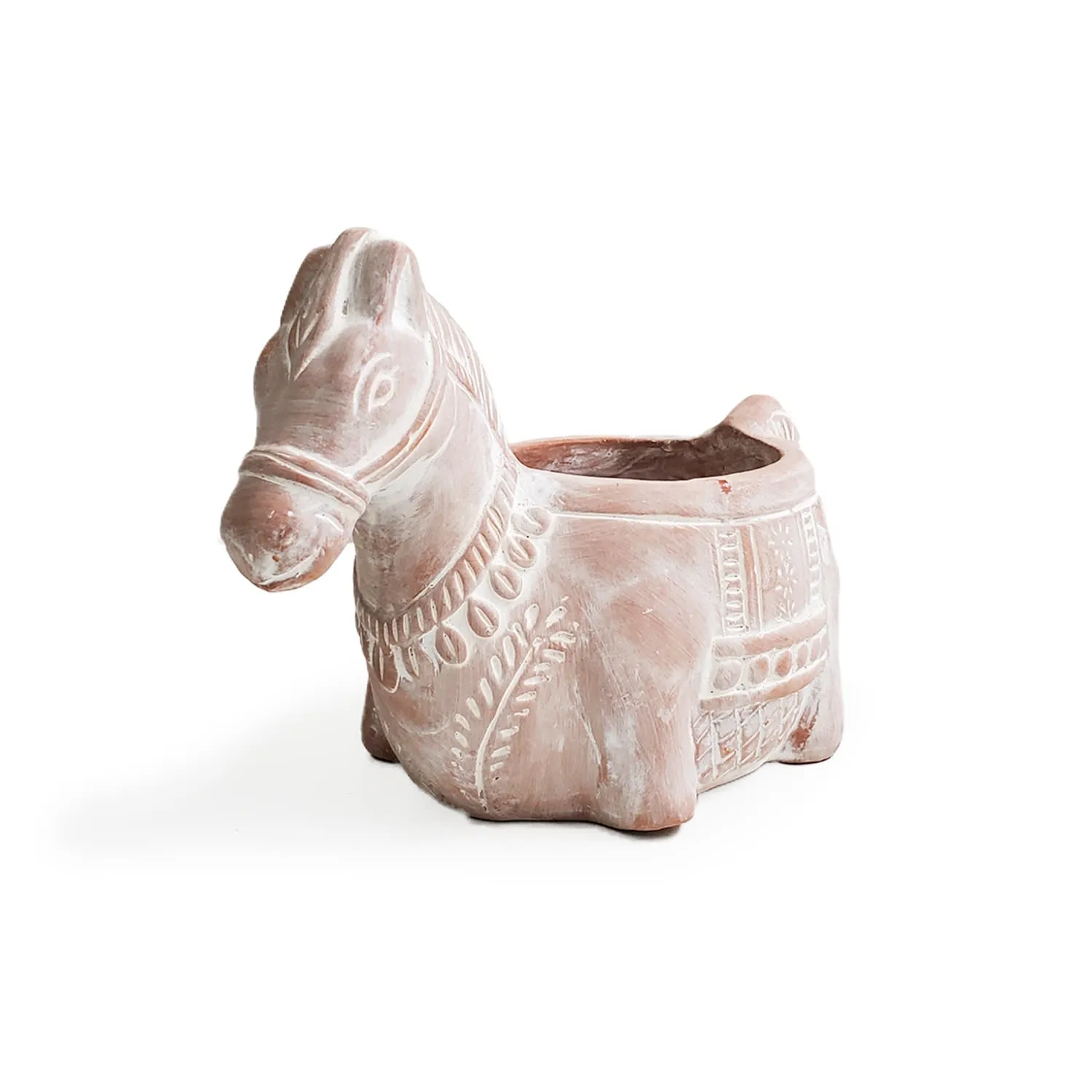 Neutrals Horse Terracotta Pot - Orange, Clay