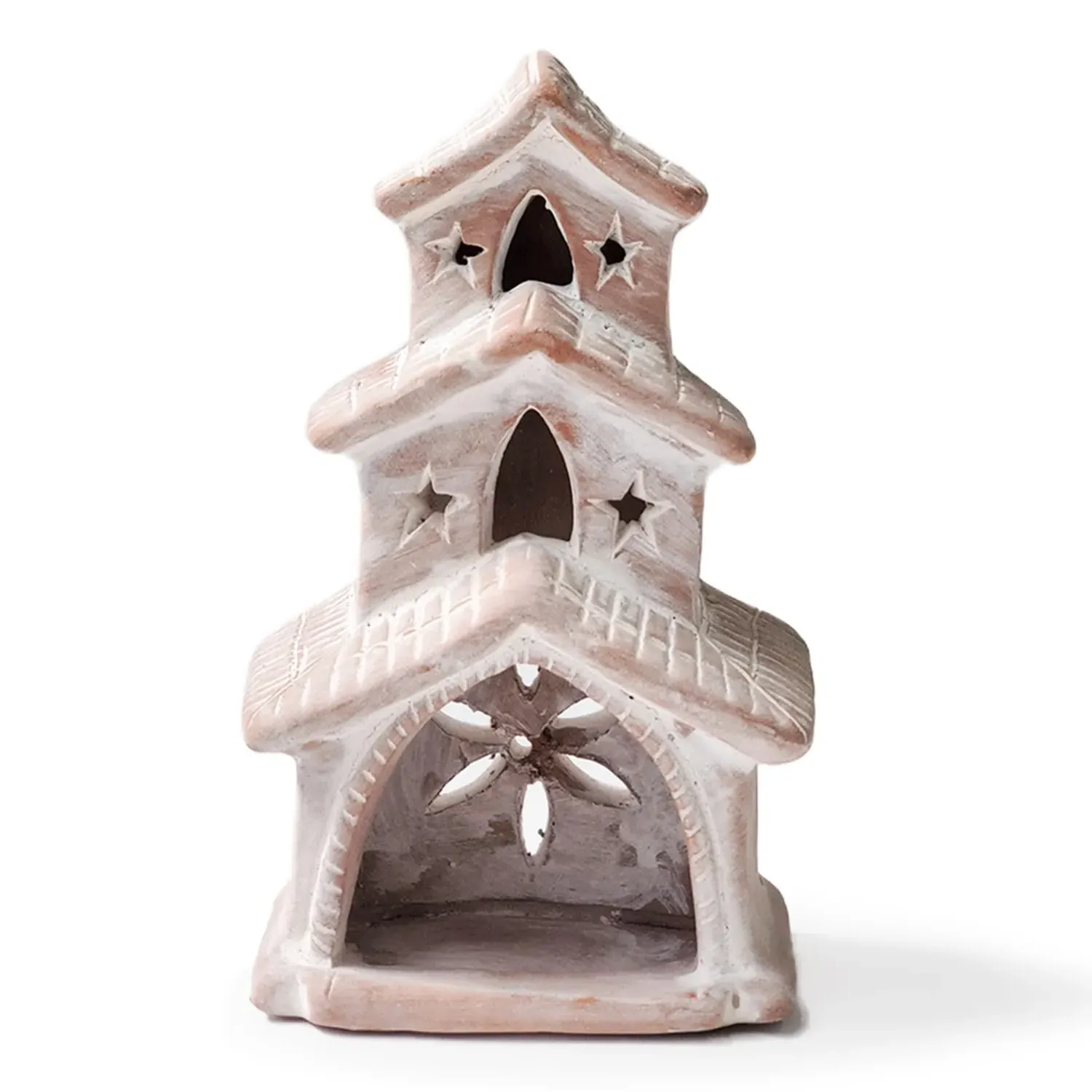 Neutrals House Tea Light Candle Holder - Orange, Terracotta