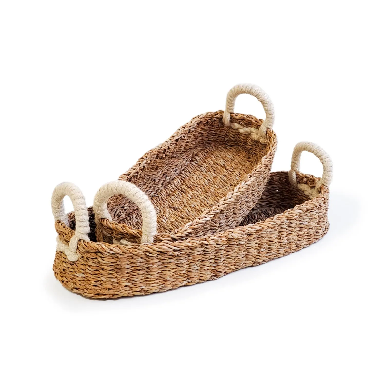 Savar Bread Basket Set of Two - Brown, Seagrass