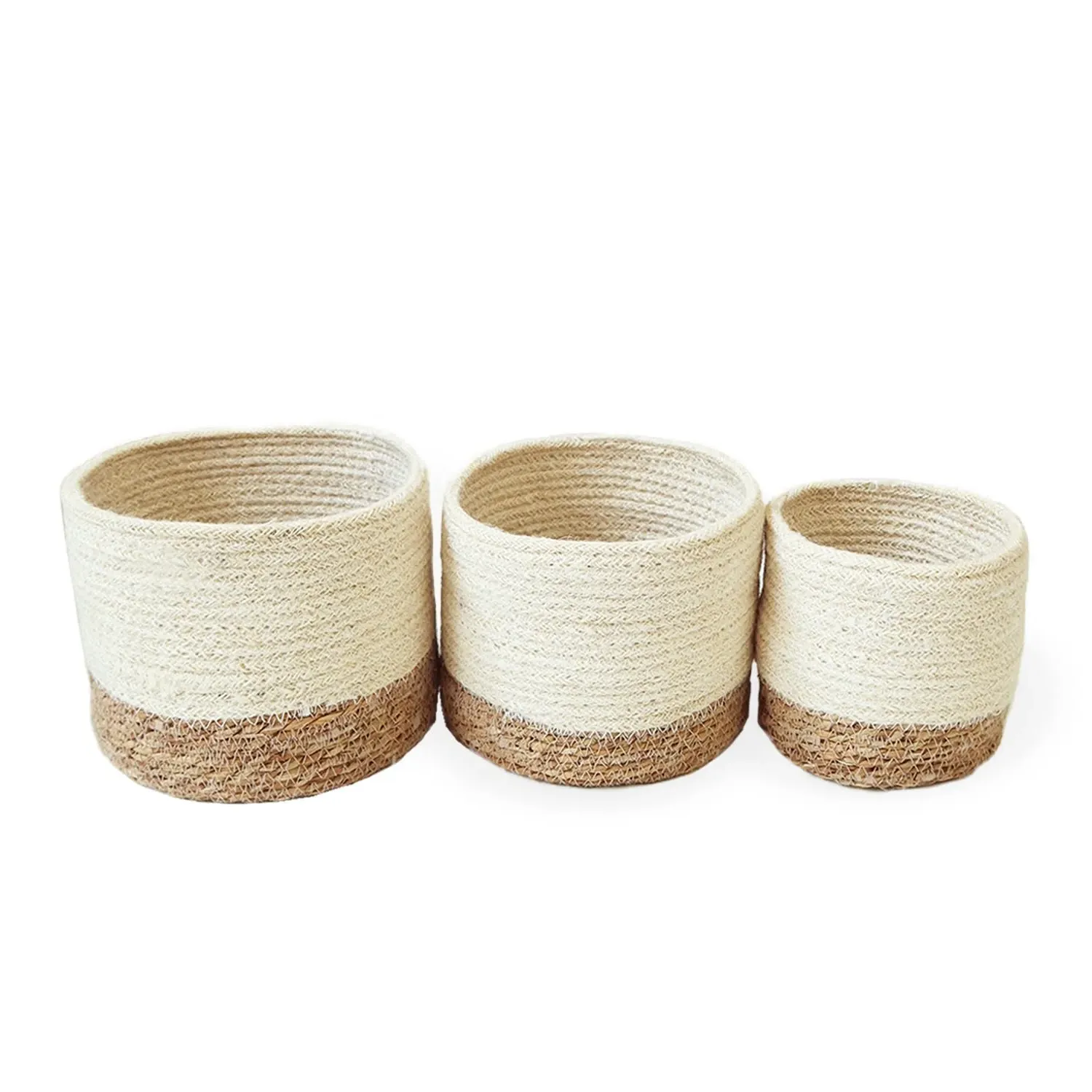 Savar Storage Bin Set of 3 - White, Seagrass