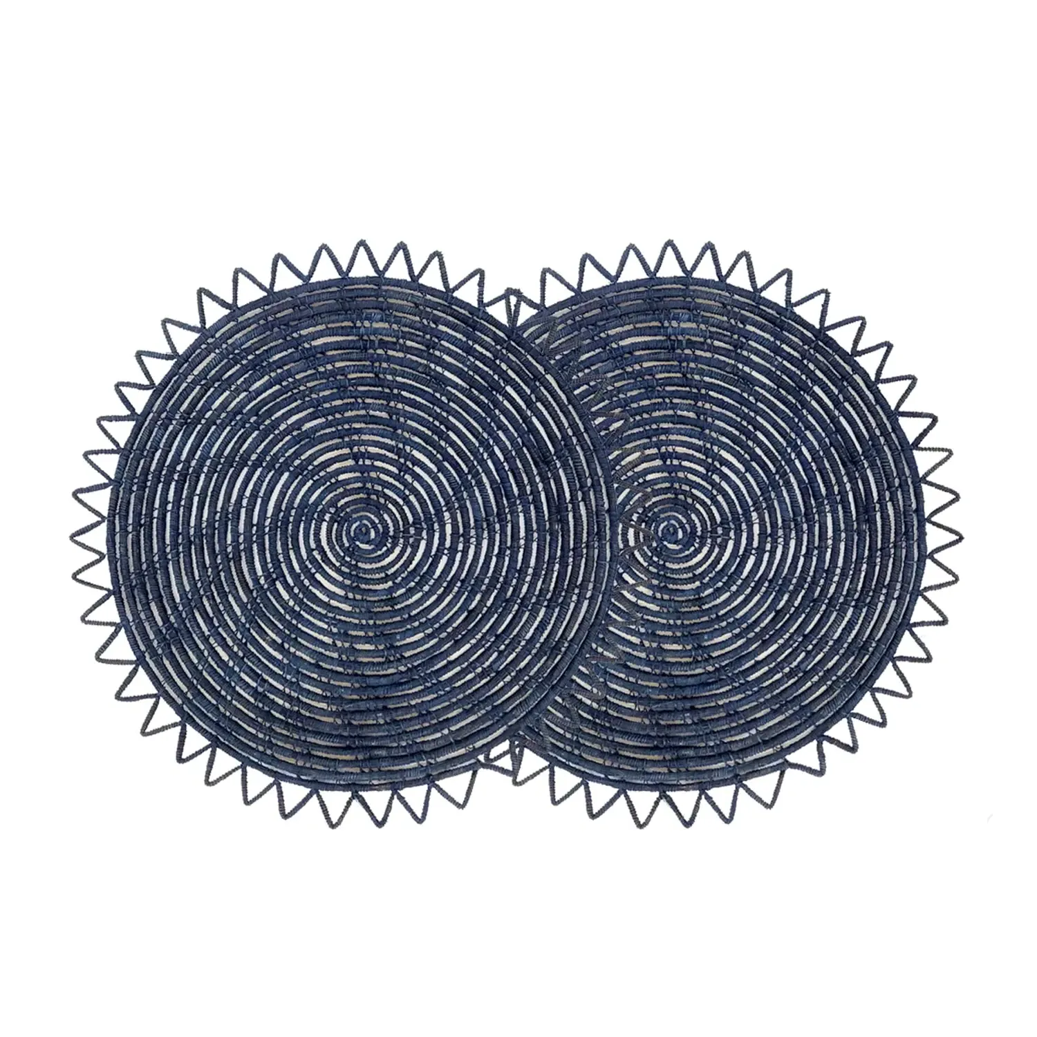 Surya Handwoven Placemat Set - Blue, Palm Fiber