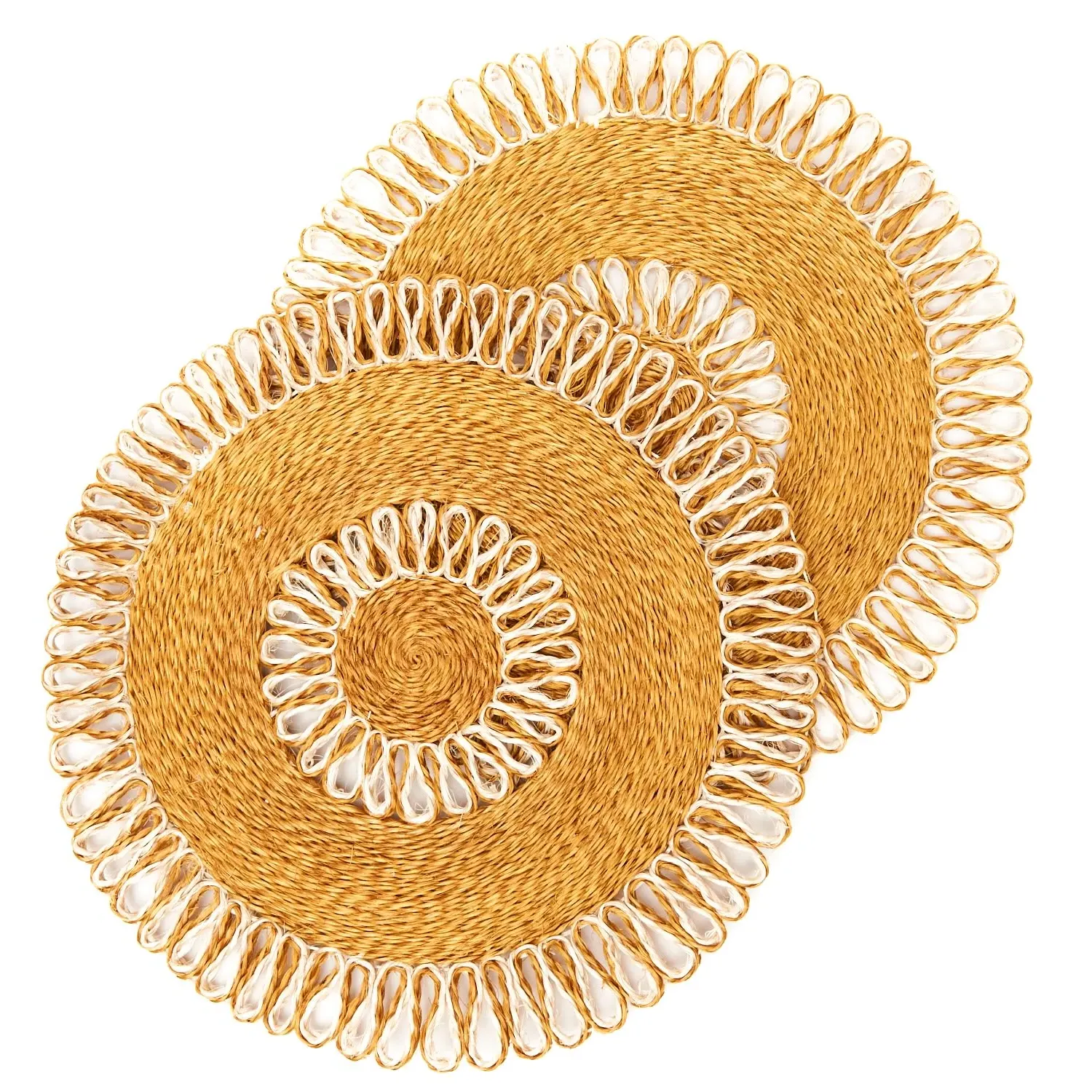 Araw Woven Abaca Placemats Set of 2 - Orange image