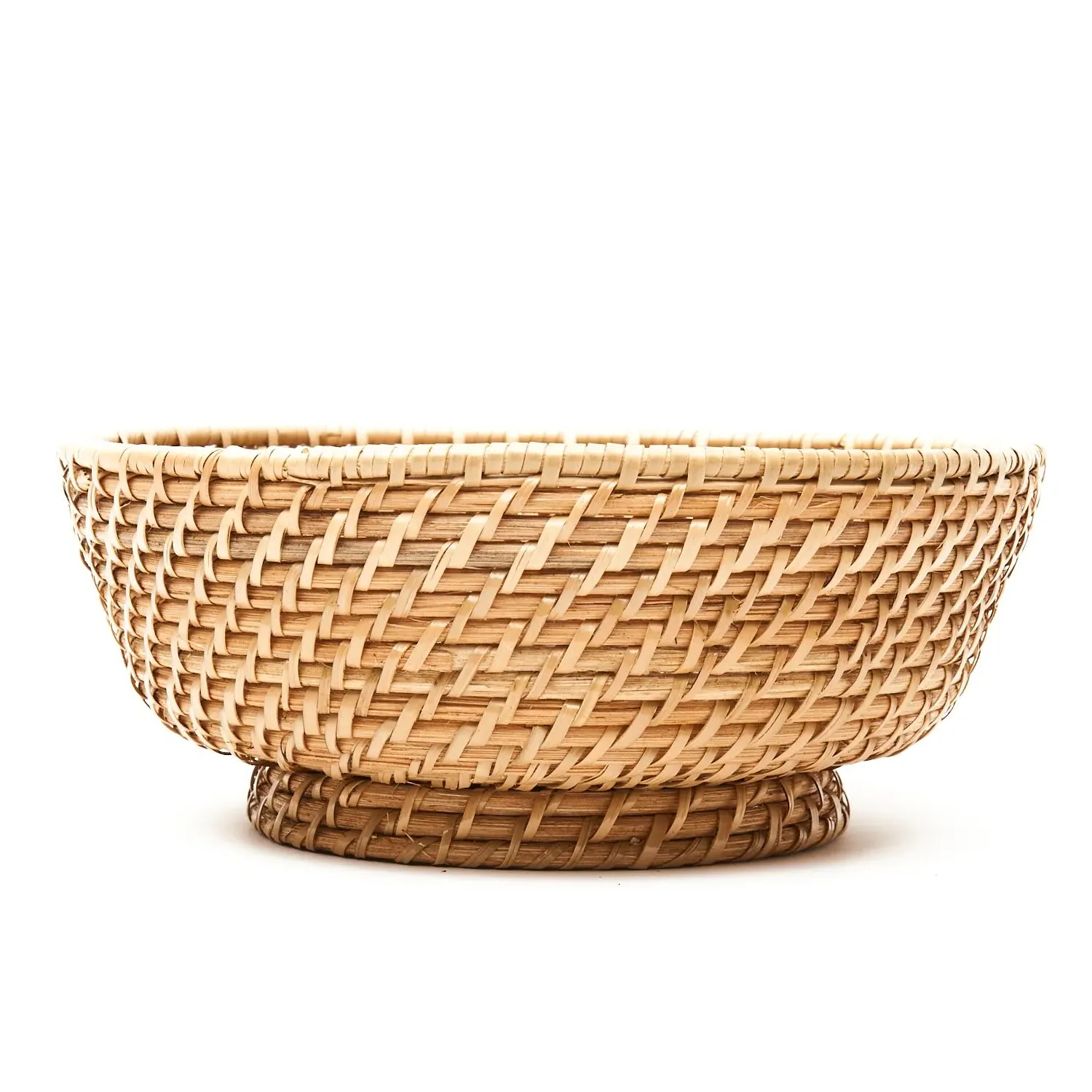 Woven Rattan Serving Bowl - Natural