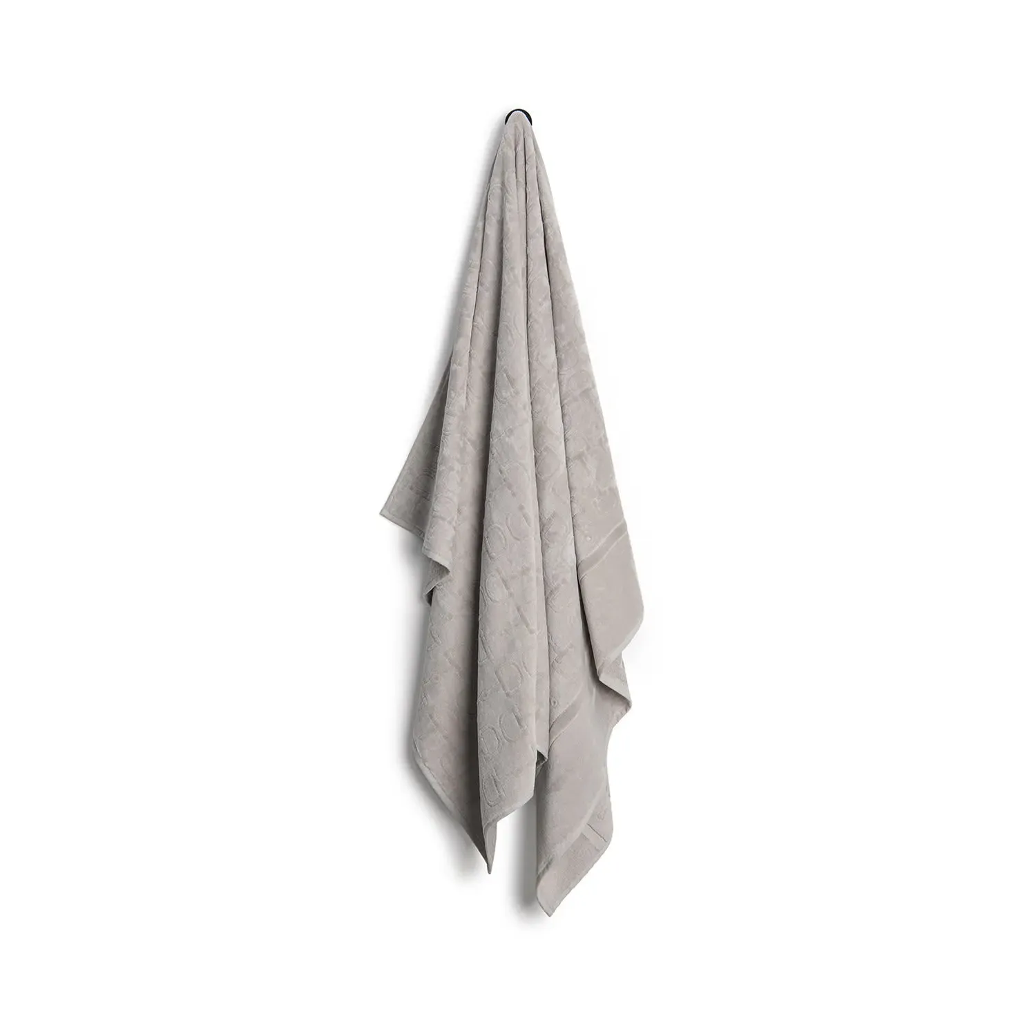 Large Velour Bath Towel - Grey, Cotton