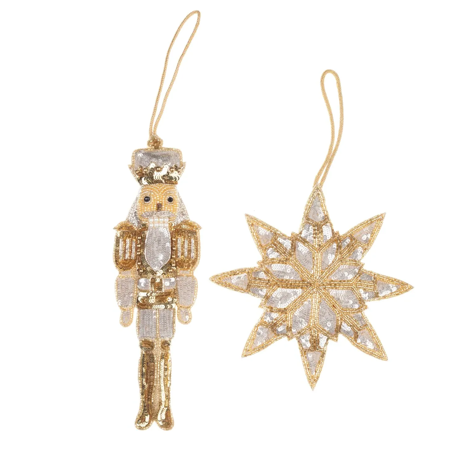 Extra Large Christmas Nutcracker & Star Decorations - Gold