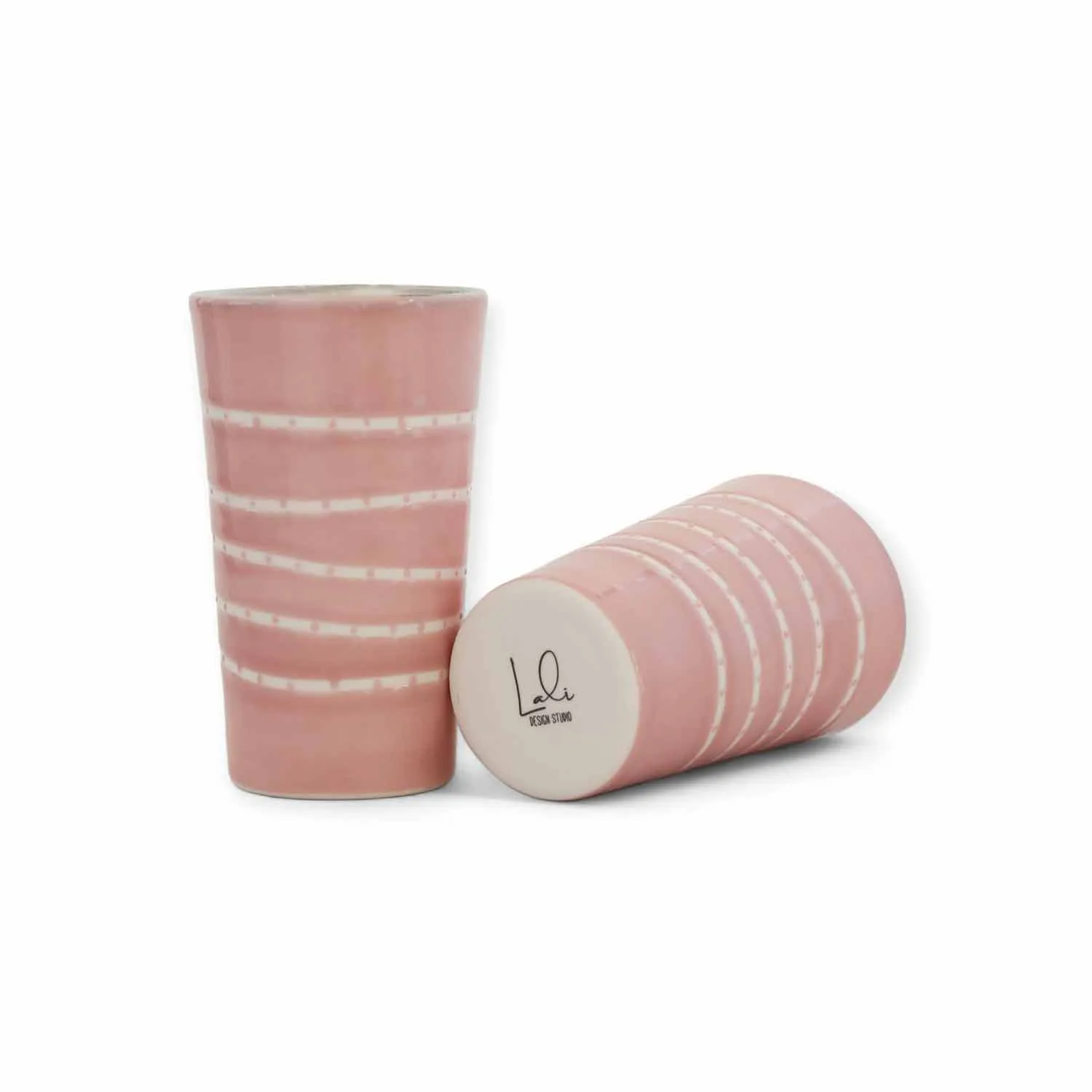 Aura Large Porcelain Tumblers Set of Two - Pink