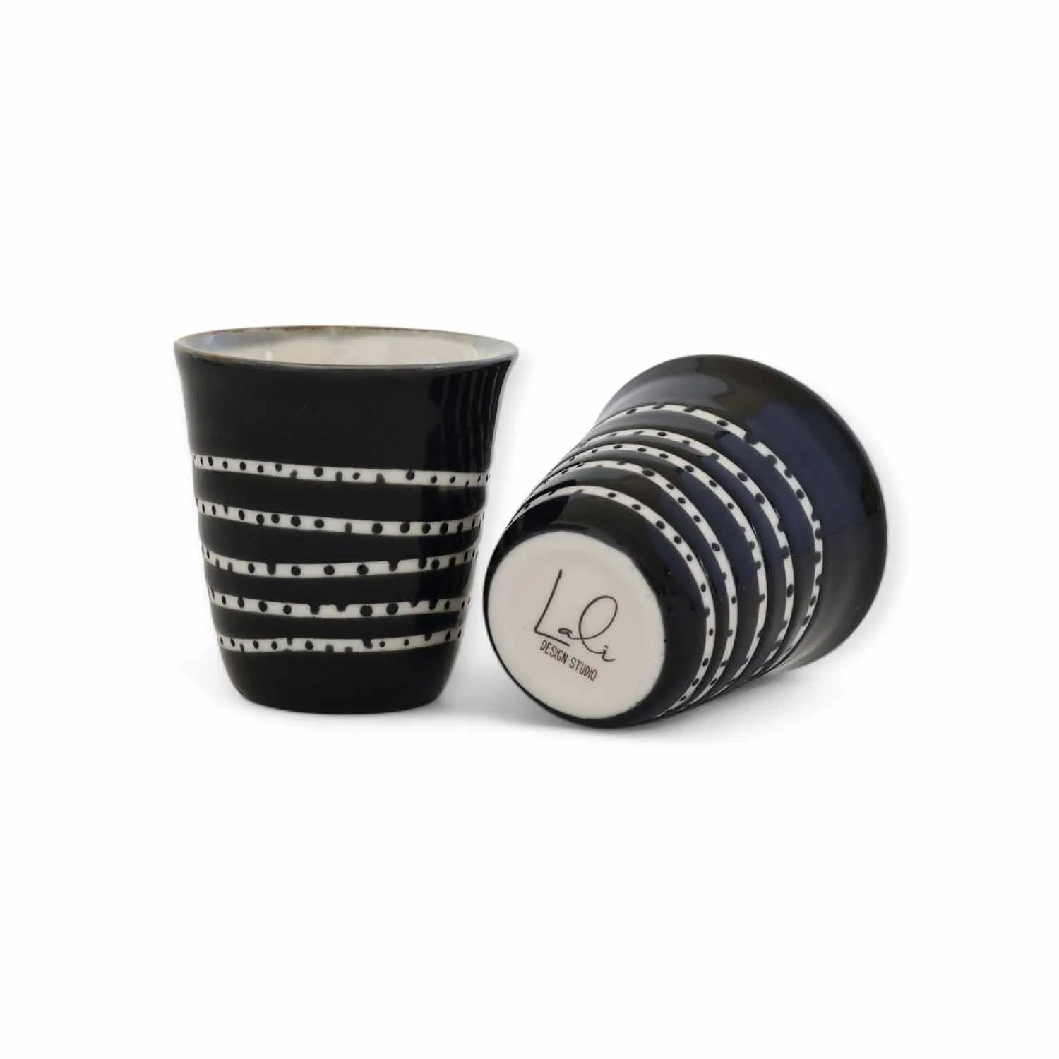 Aura Porcelain Tumblers Set of Two - Black