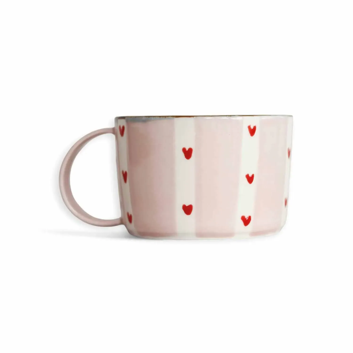 Enjoy Hearts Coffee Mug - Pink, Porcelain