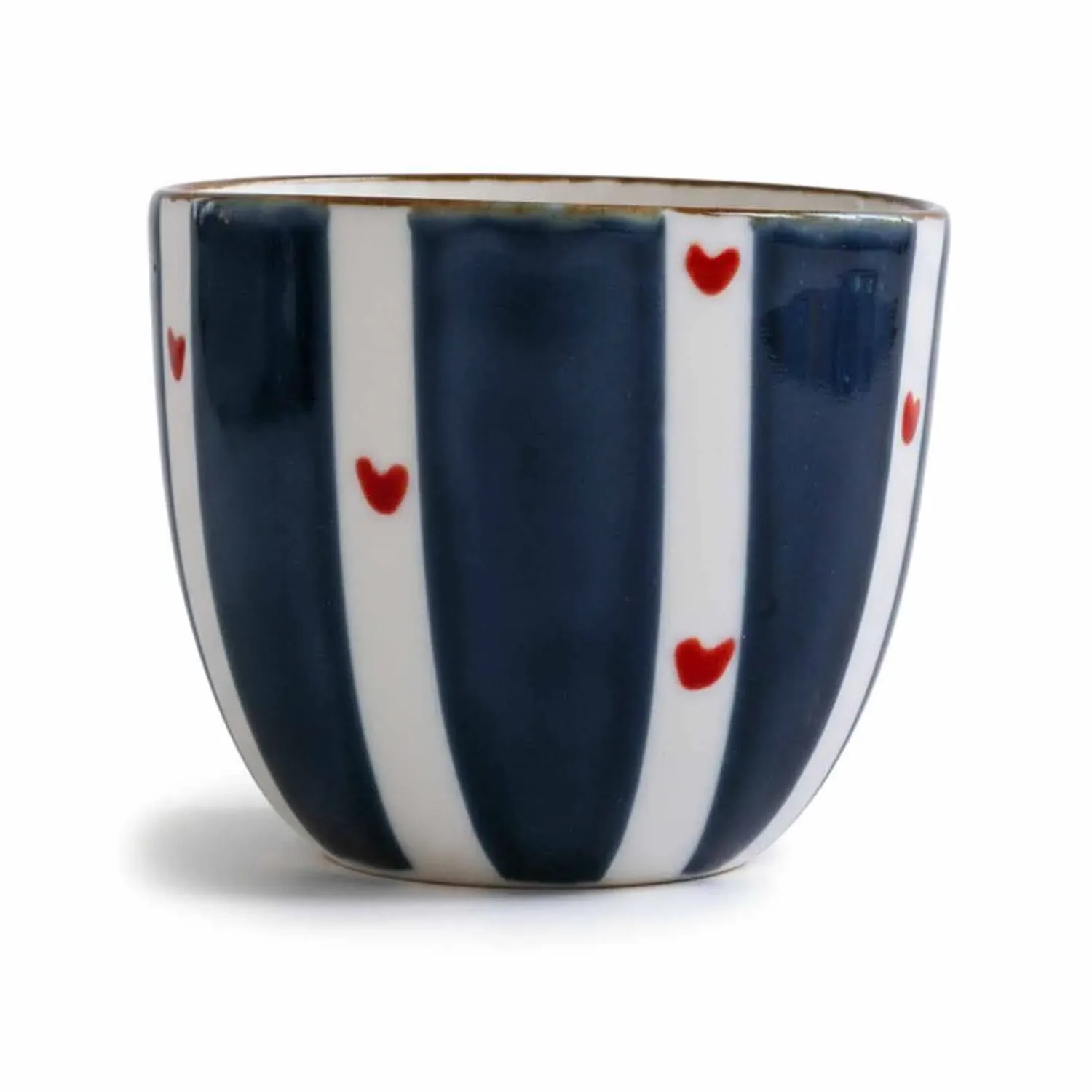 Enjoy Navy Hearts Espresso Cup - Blue, Porcelain
