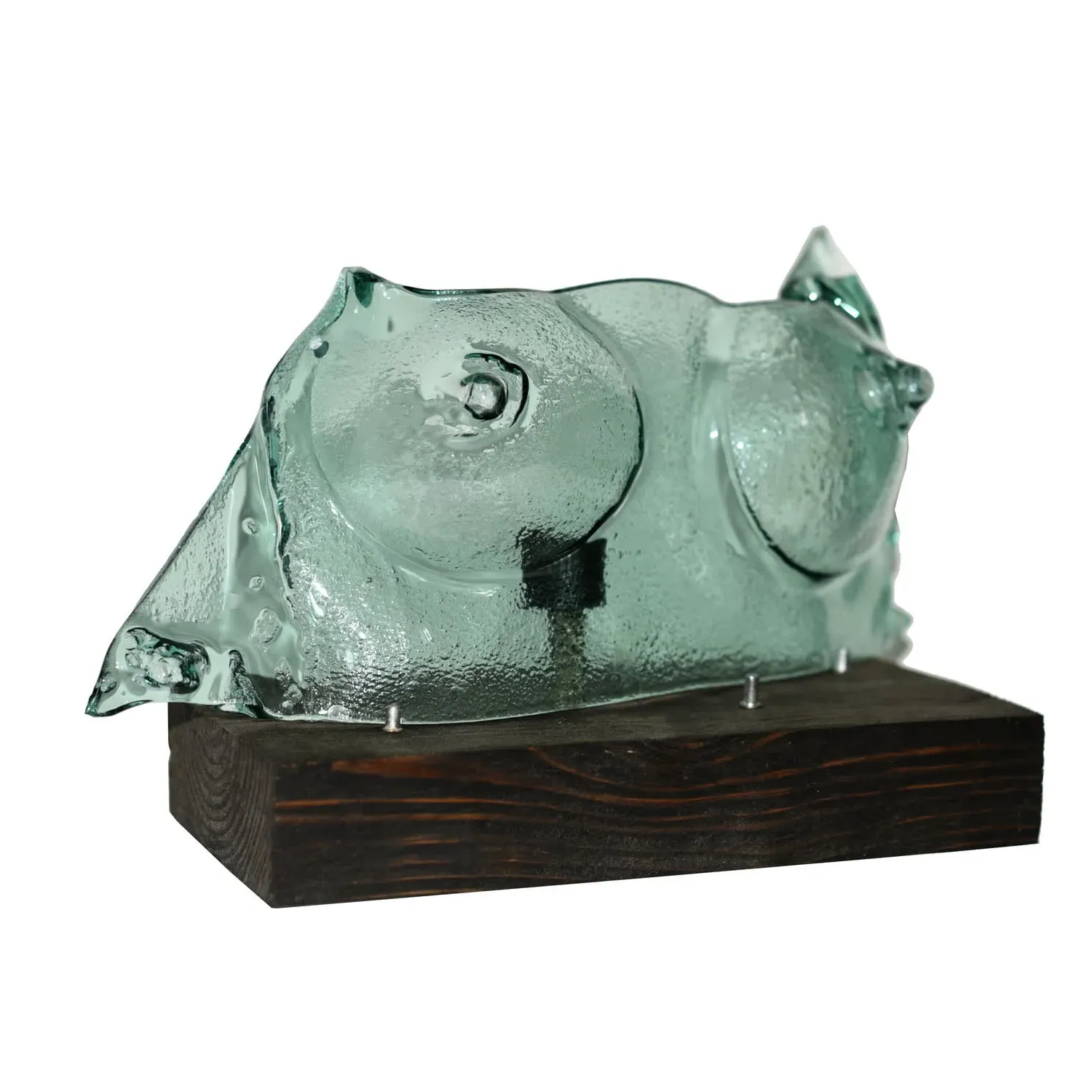 Green Glass Torso Bust Abstract Art Piece - Green, Glass image