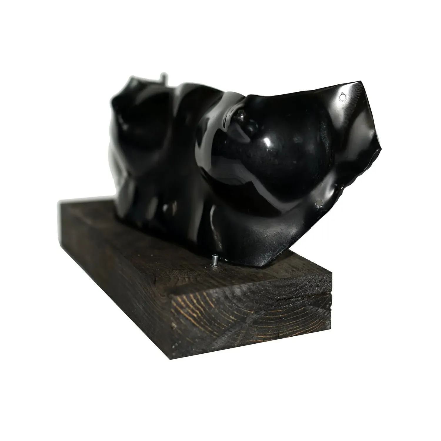 Noire Glass Torso Bust Abstract Art Piece - Black, Glass