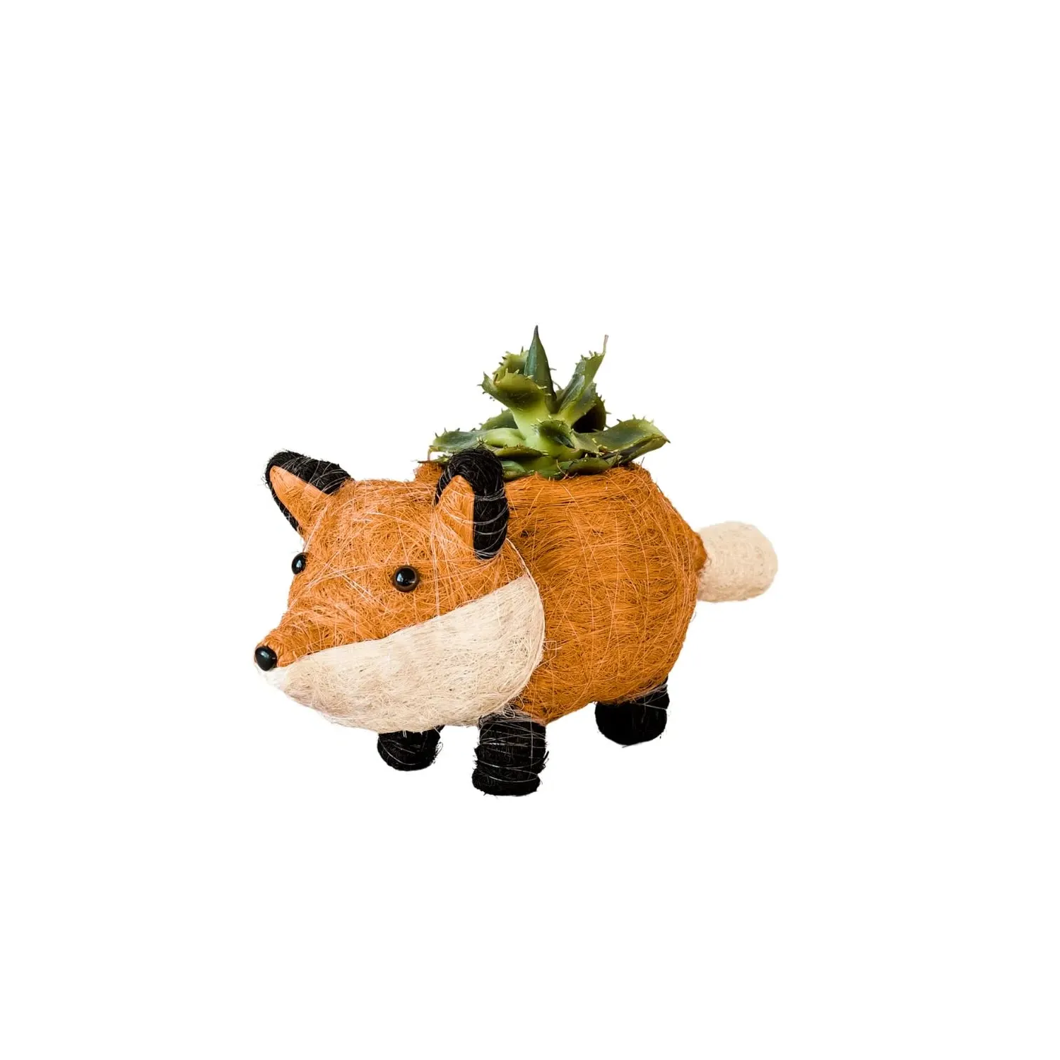 Coco Coir Baby Fox Planter - Orange