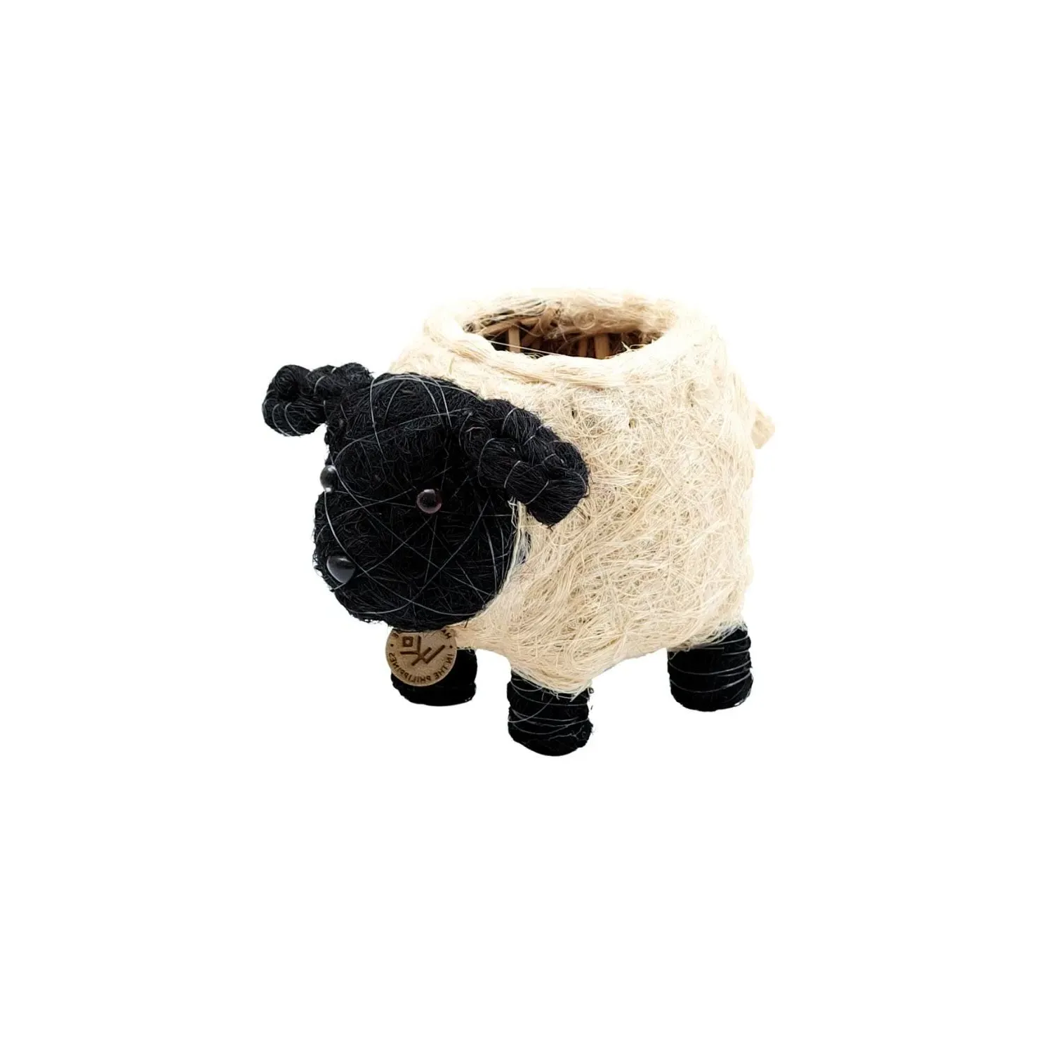Coco Coir Baby Sheep Planter - White