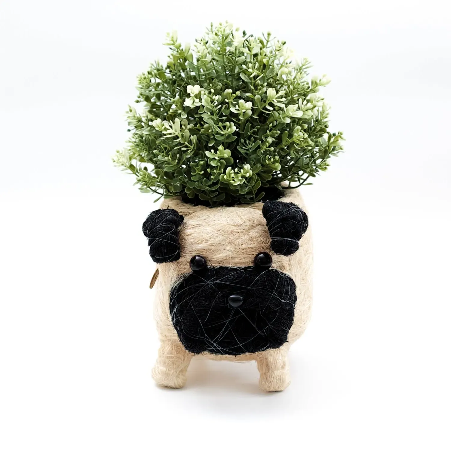 Coco Coir Pug Planter - White