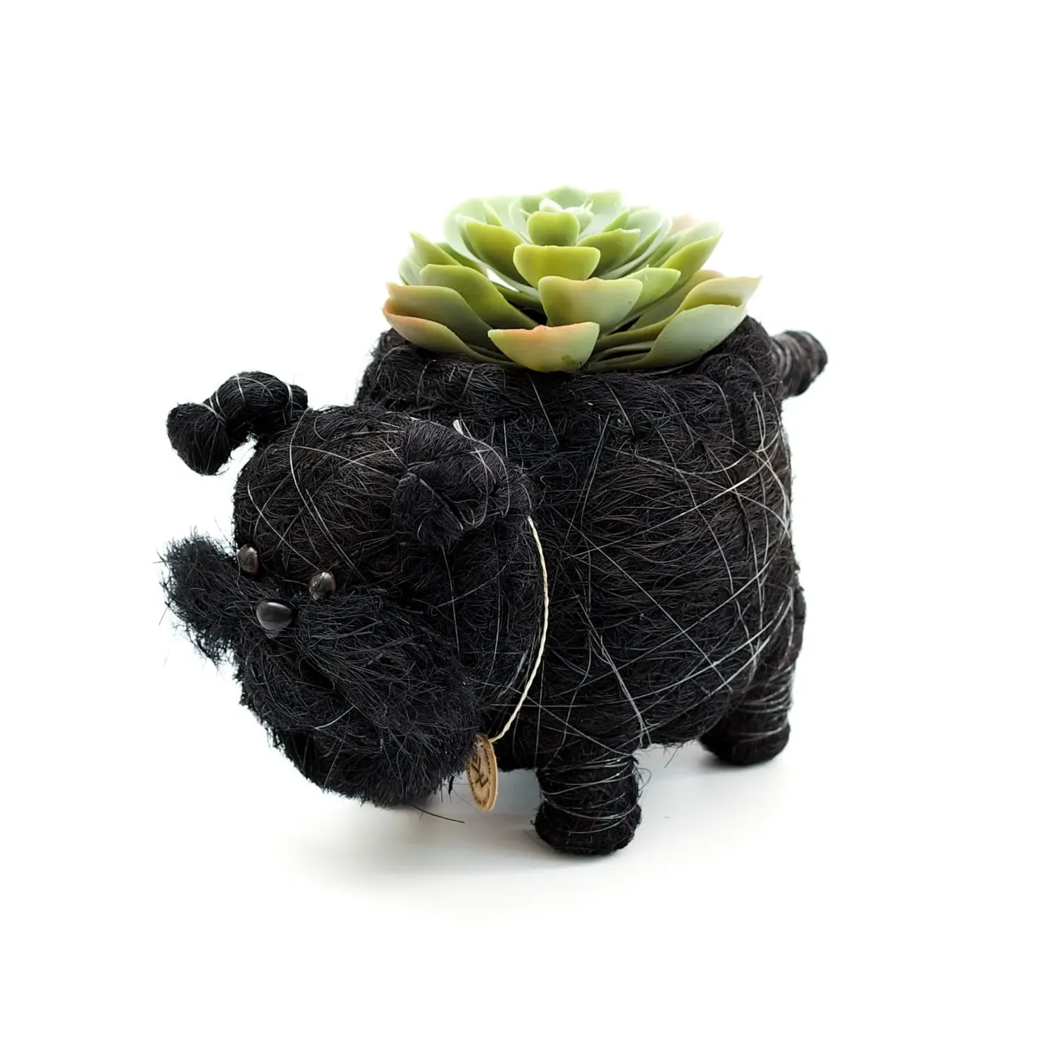 Coco Coir Schnauzer Planter - Black