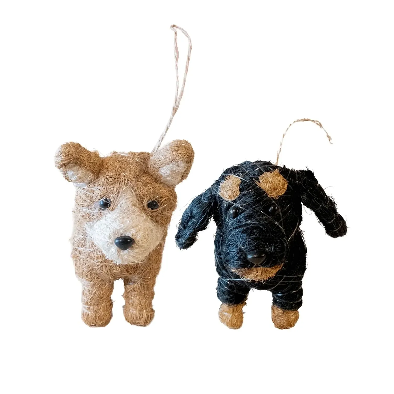 Corgi & Dachshund Duo Ornament Set - Brown, Coco Coir image