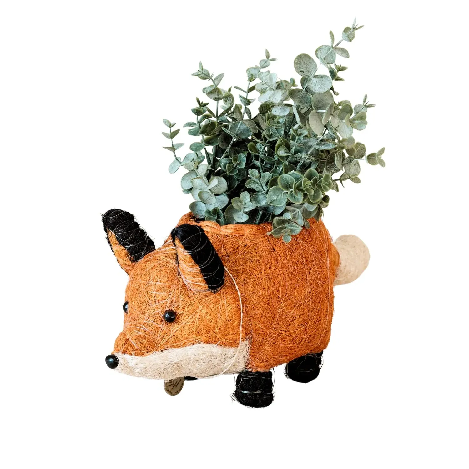 Fox Animal Planter - Orange, Coco Coir