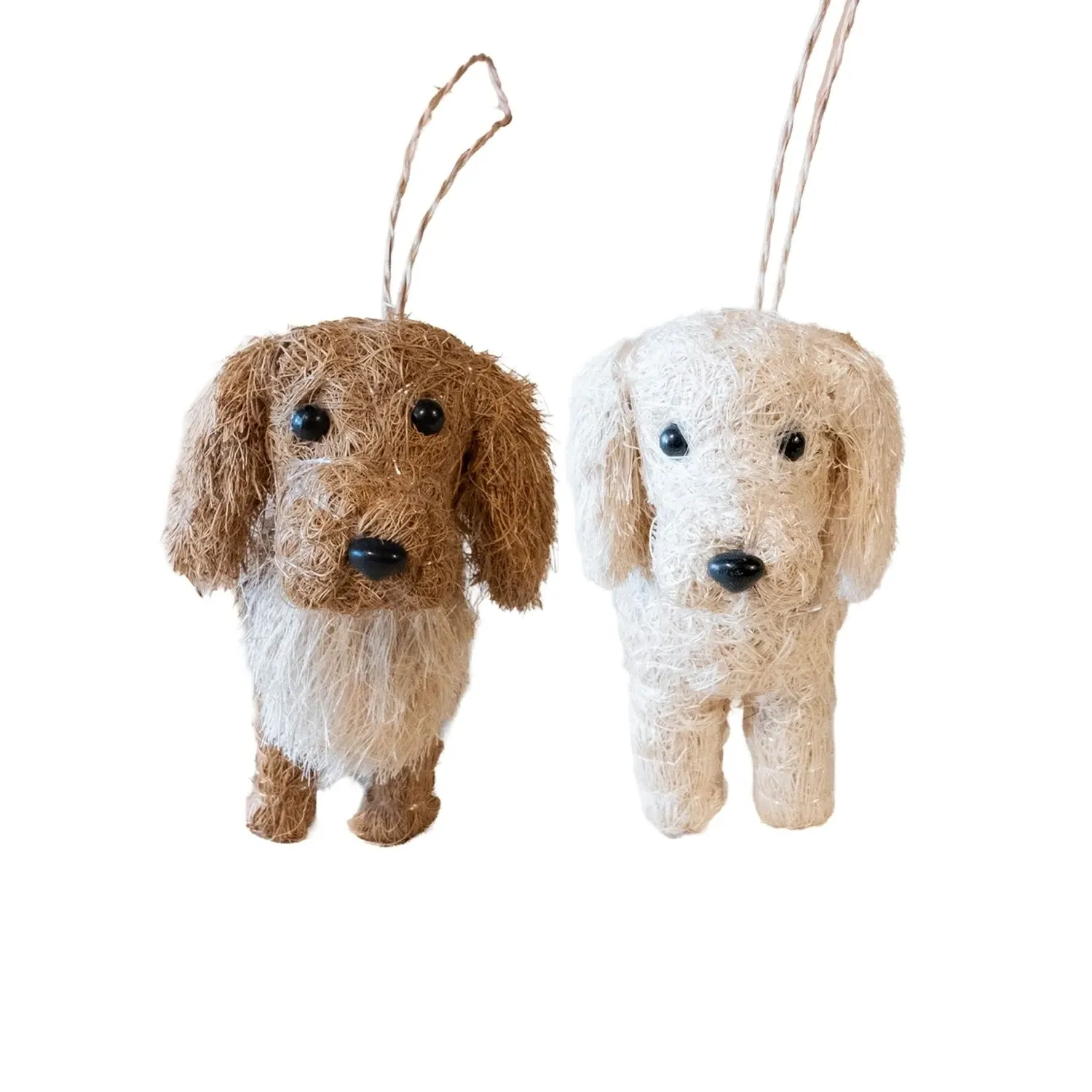 Labrador & Golden Retriever Ornament Set - Brown/White, Coco Coir image