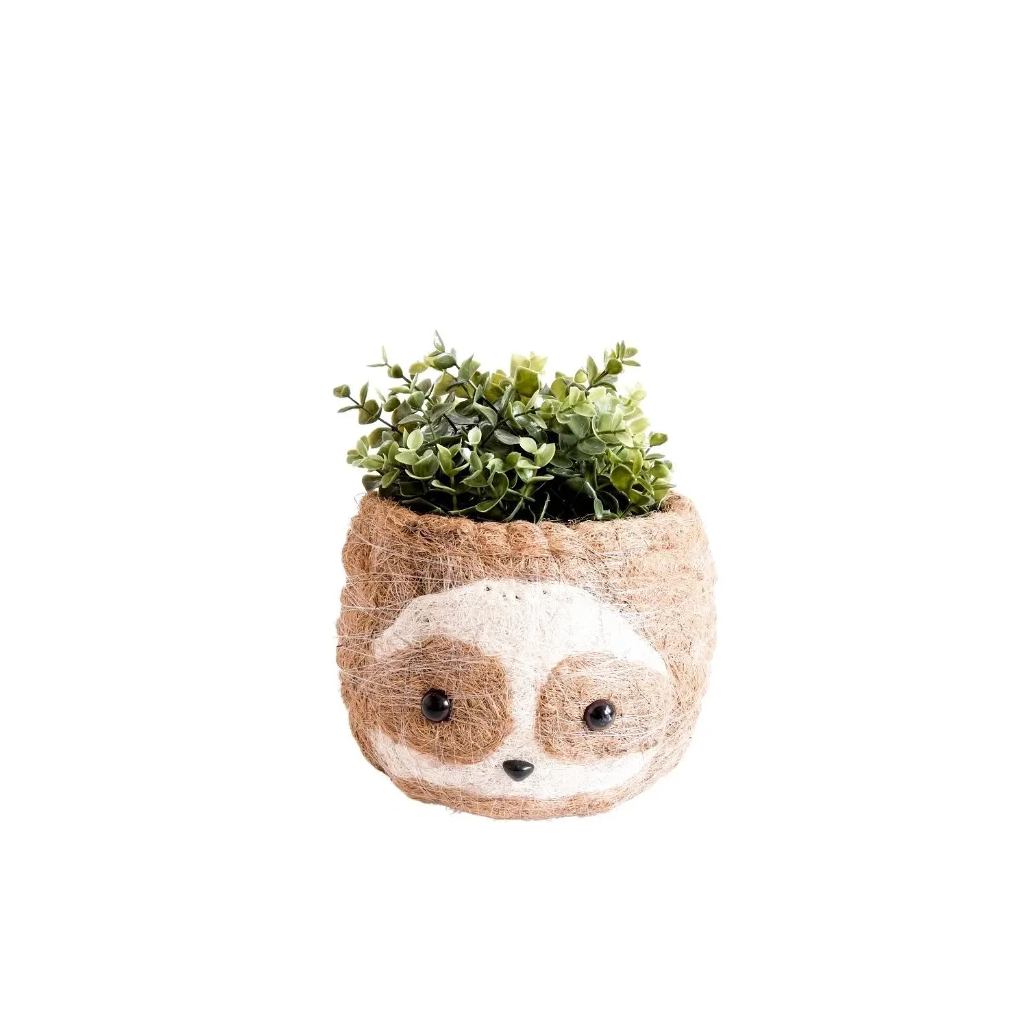 Large Two-Tone Sloth Planter - Brown, Coco Coir