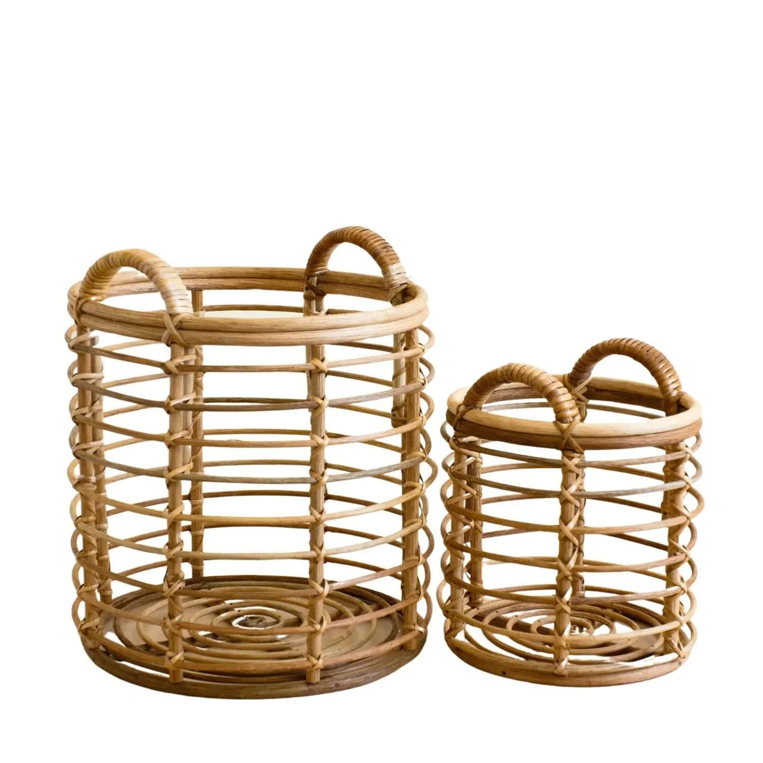 Neutrals Cylinder Storage Basket Set - Rattan image