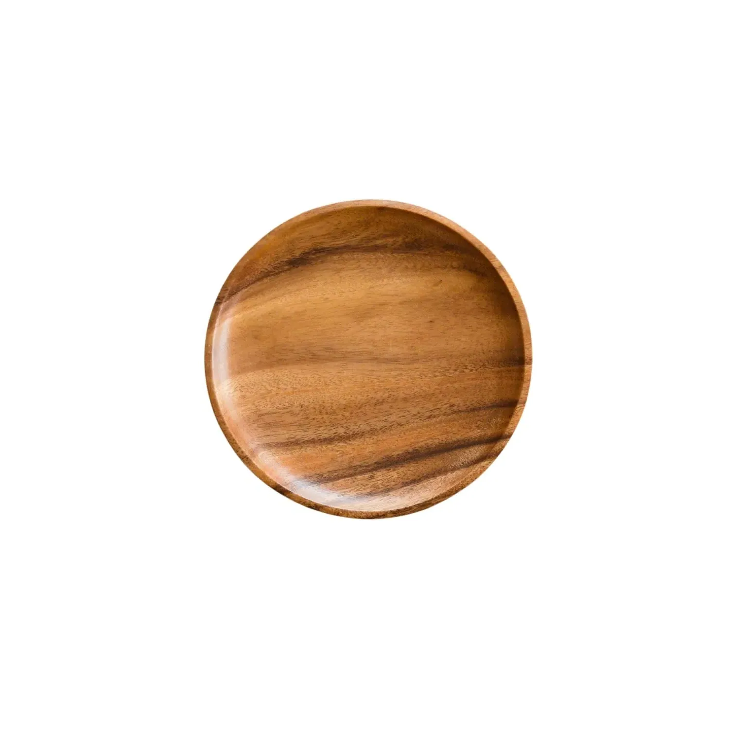 Neutrals Set of Two Round Appetizer Plates - Acacia Wood image