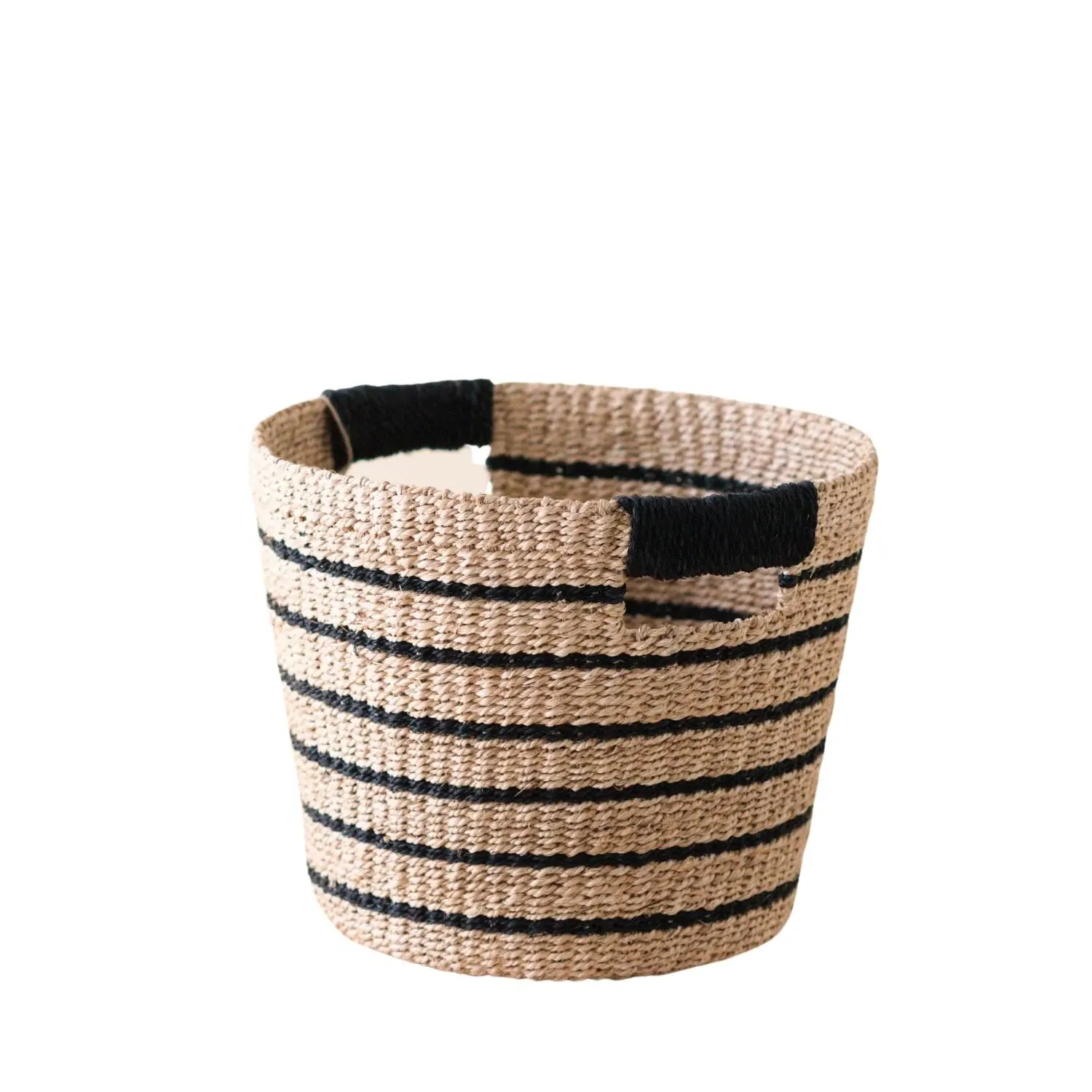Neutrals Tapered Storage Basket - Black, Manila Hemp image