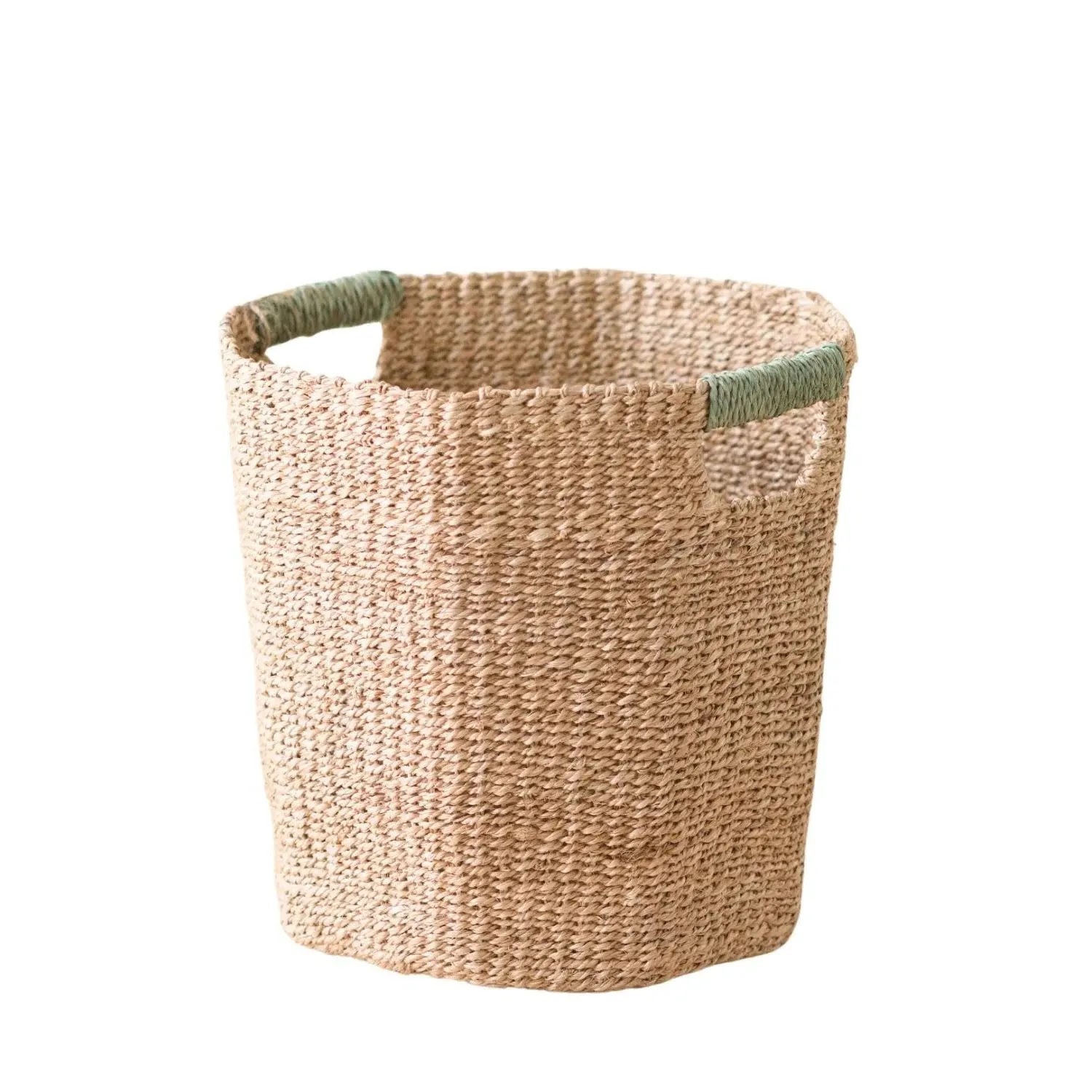 Octagon Storage Basket - Green, Manila Hemp image