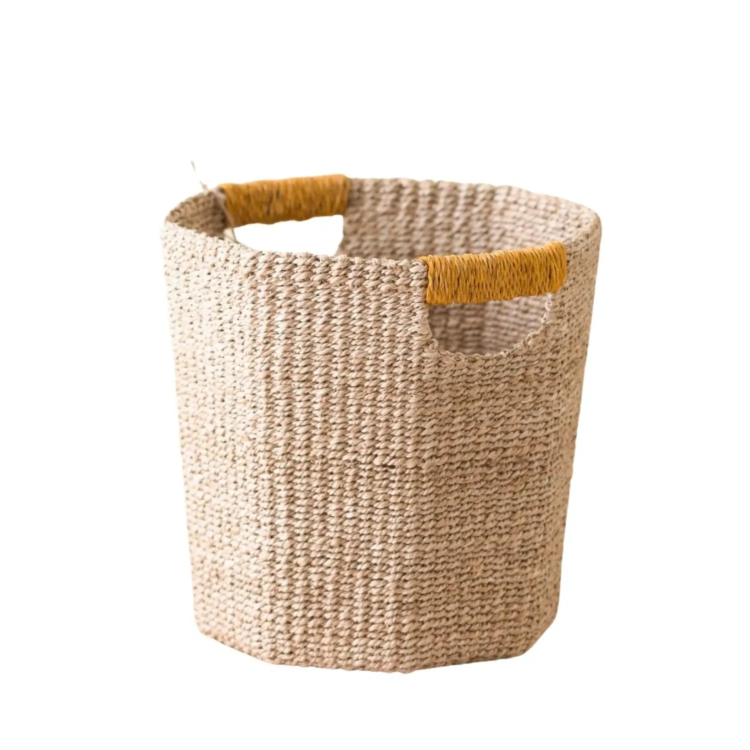 Octagon Storage Basket - Orange, Manila Hemp