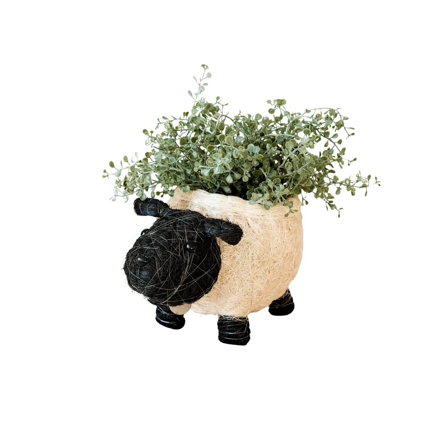 Sheep Coco Coir Planter - White image