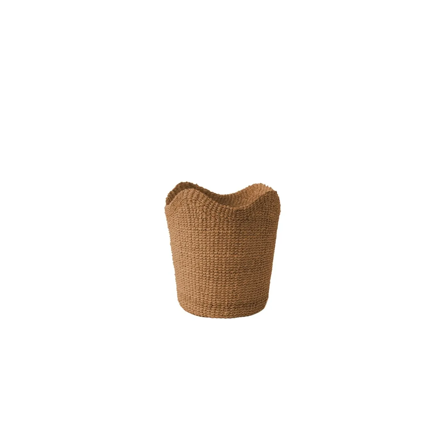 Small Scallop Tabletop Basket - Brown