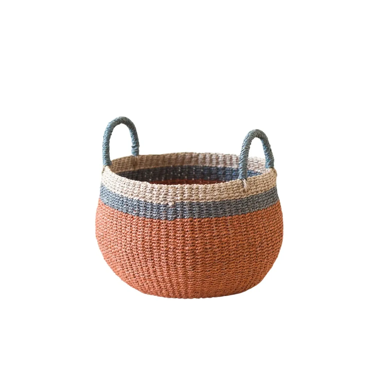 Tabletop Catch-All Basket with Handle - Coral, Manila Hemp