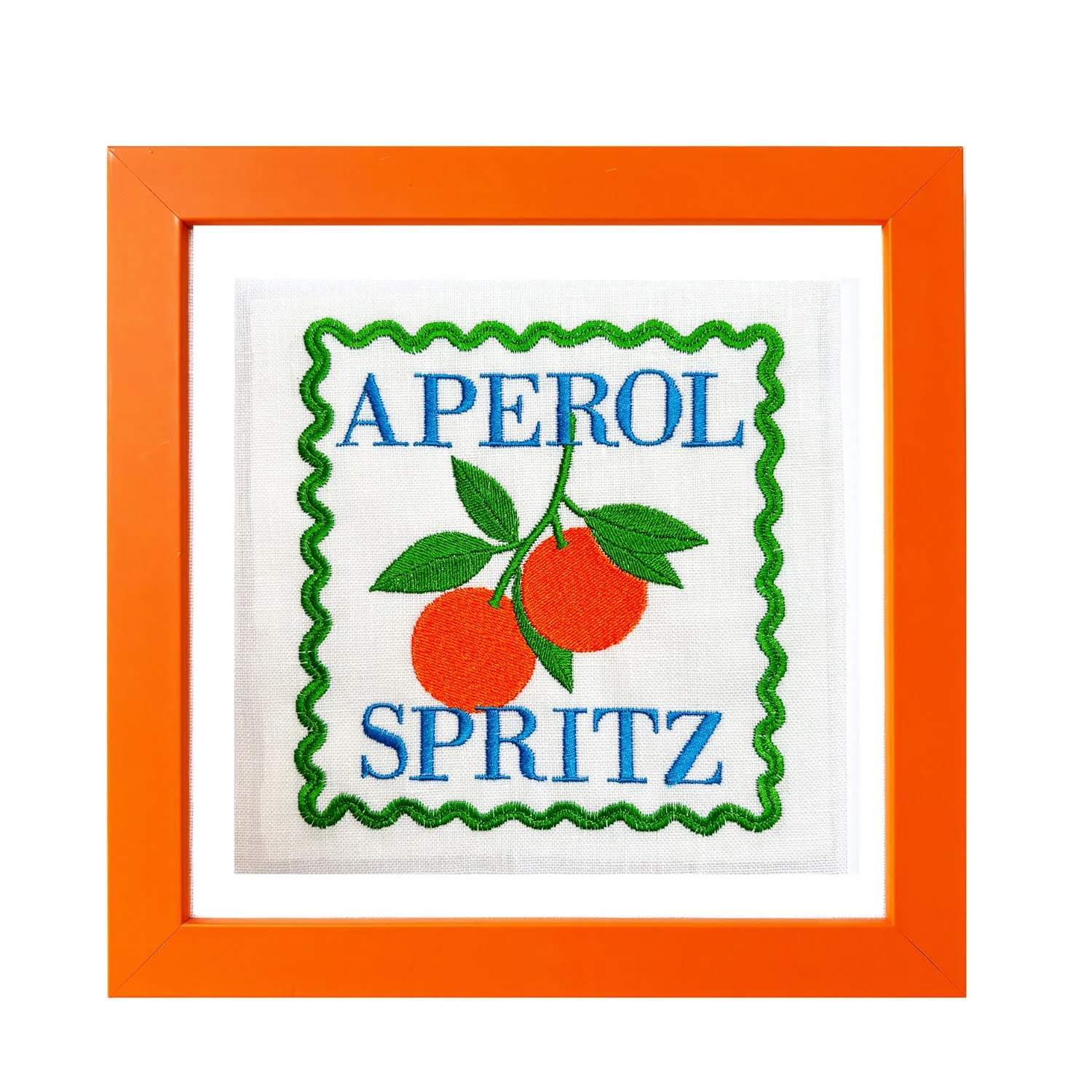 Aperol Spritz Framed Embroidered Artwork - Orange image