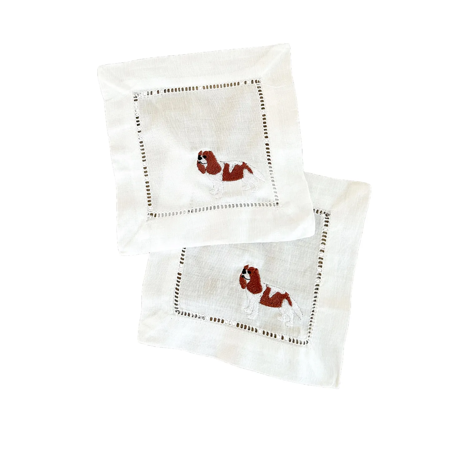 Cavalier Spaniel Cocktail Napkins Set - White image