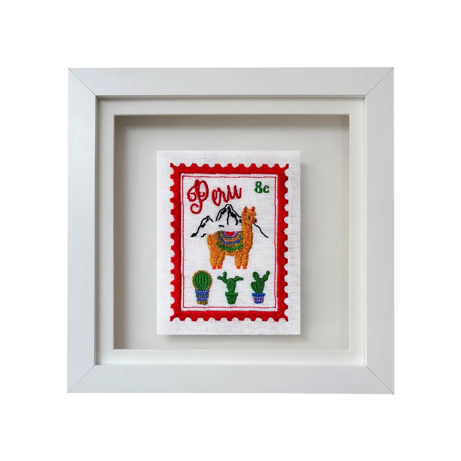 Peru Postage Stamp Artwork - Red