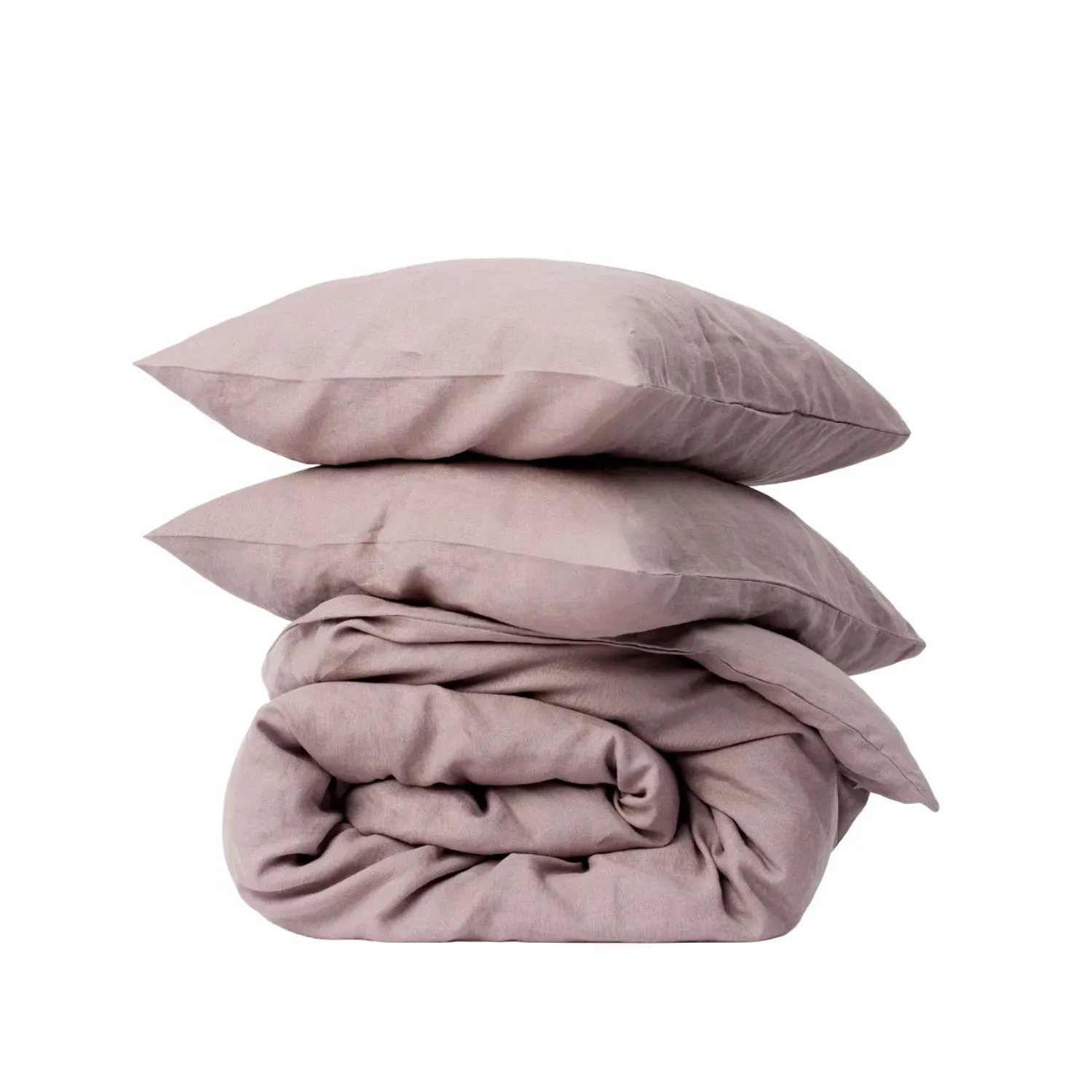 UK Double Duvet Cover Set - Pink, Linen