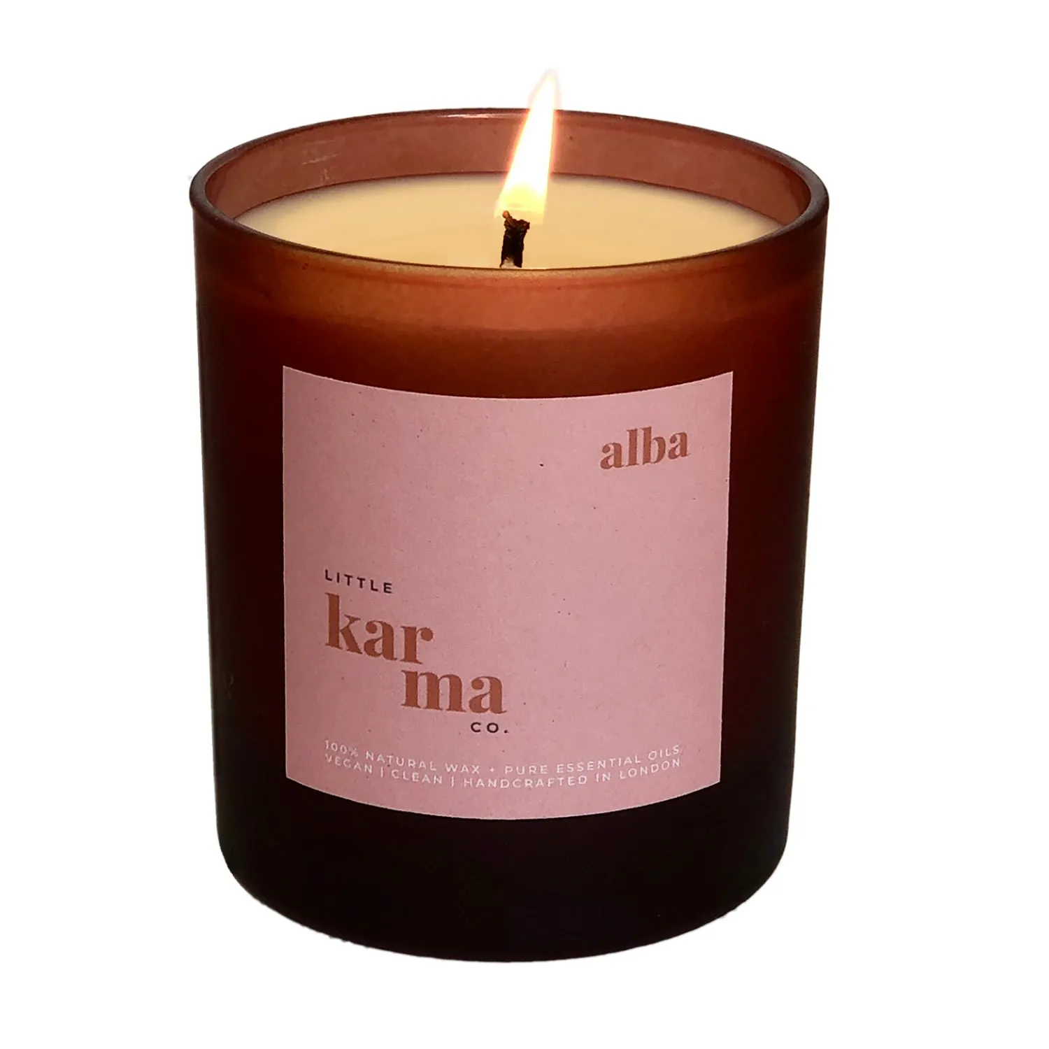 Alba Large Refillable Candle Bergamot Rose Geranium - Pink