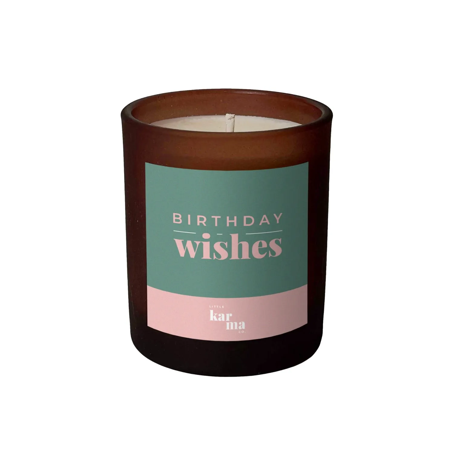Birthday Wishes Grounding Cedarwood Midi Candle - Green/Pink image