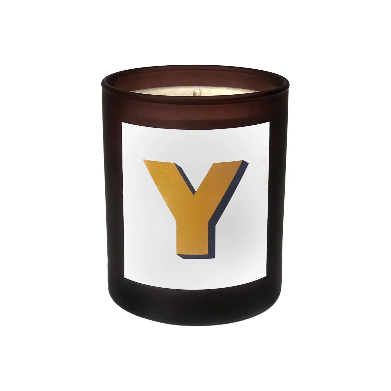 Initial Y Candle - White