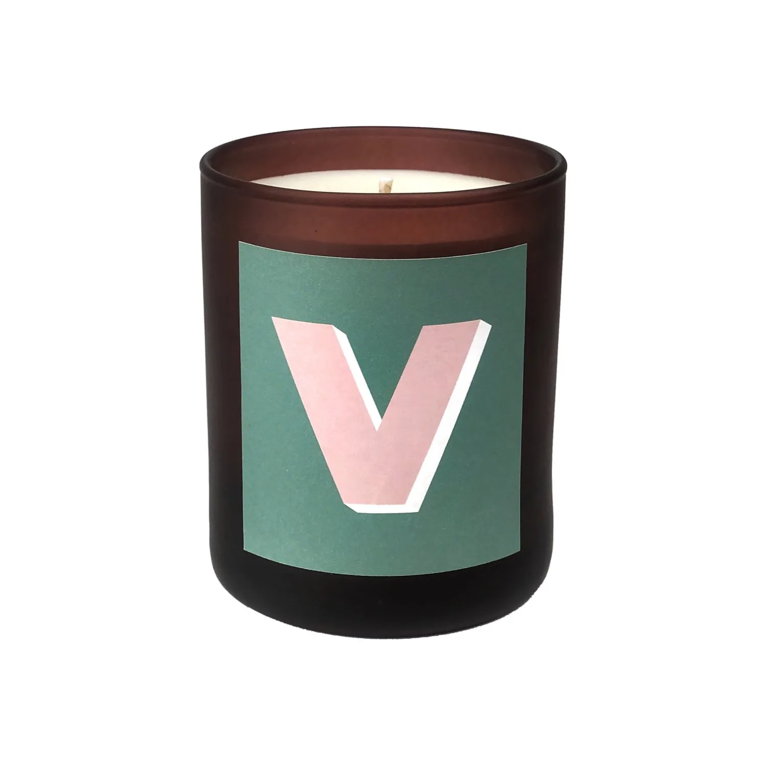 Juniper Initial V Candle - Green