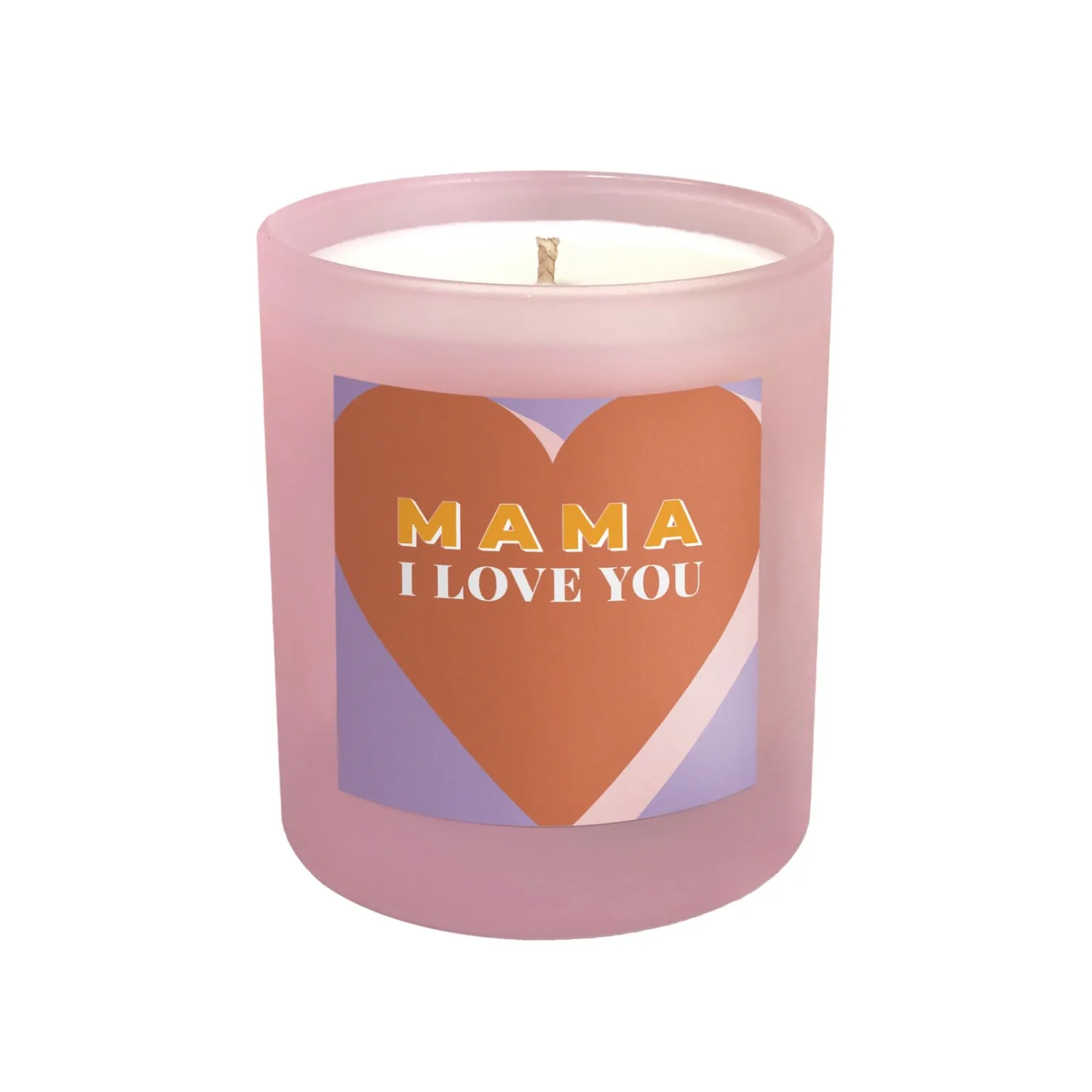 Mama I Love You Midi Refillable Candle - Pink, Natural Wax image