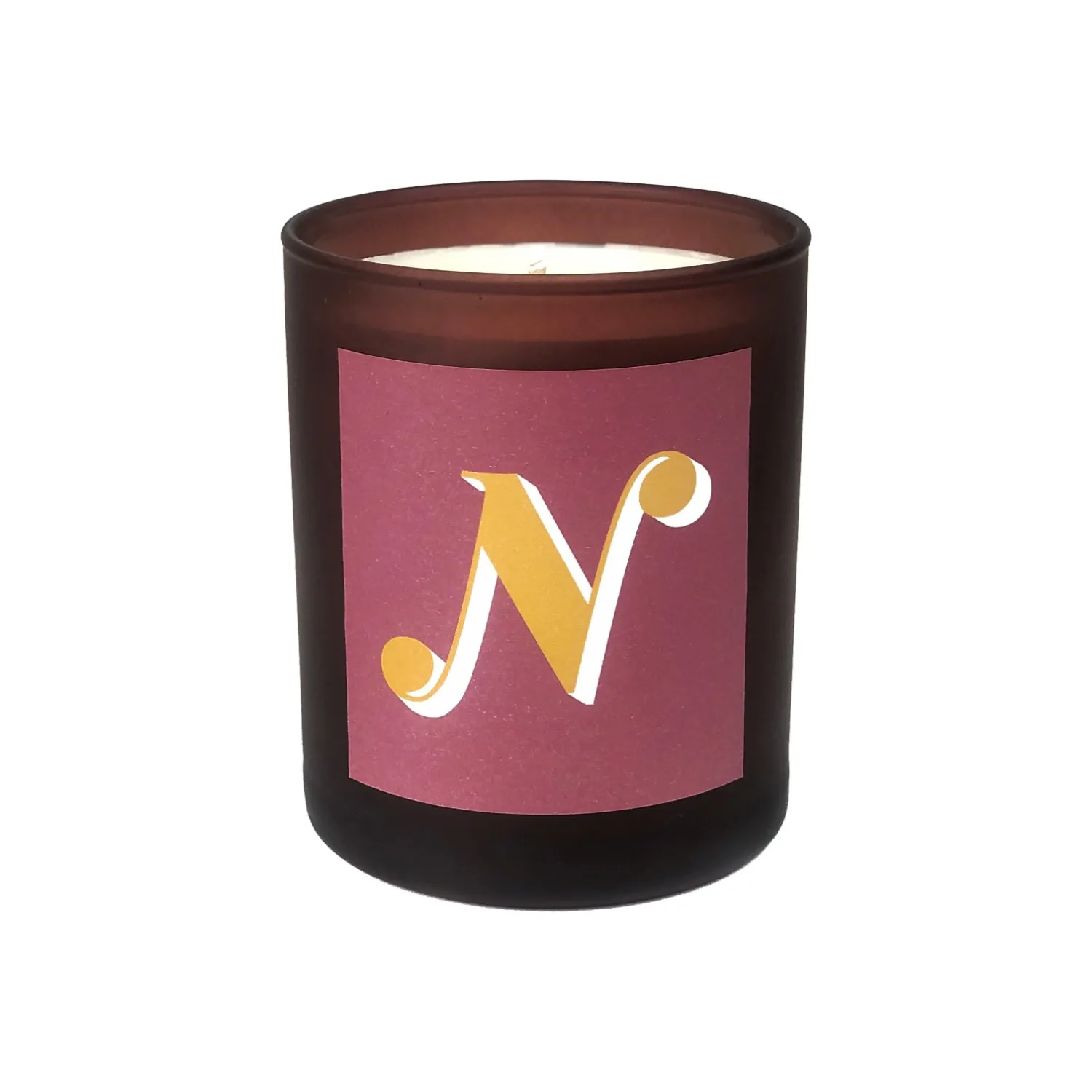 Nom Initial N Refillable Alphabet Candle - Pink