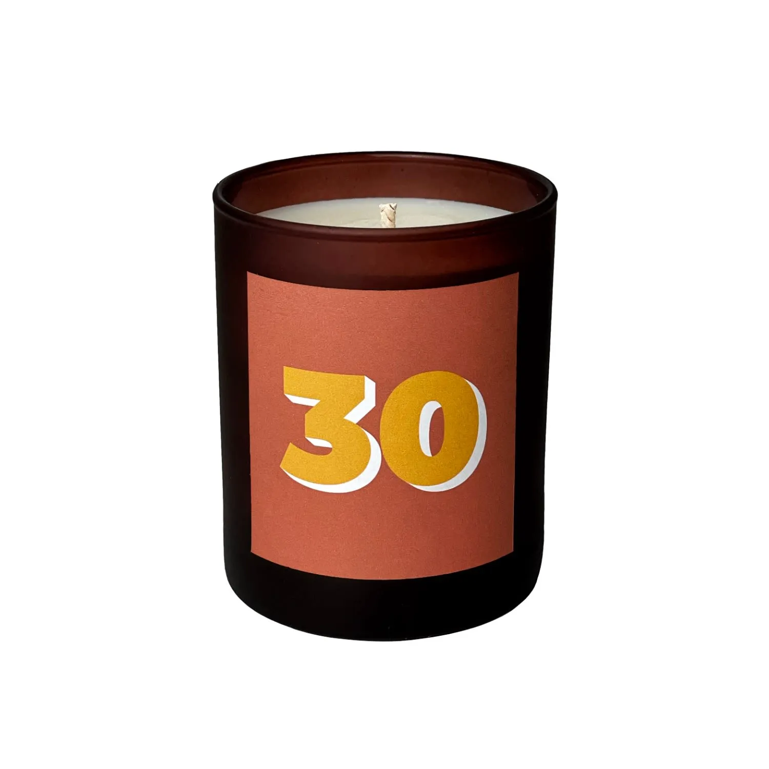 Number 30 Refillable Milestone Candle - Orange