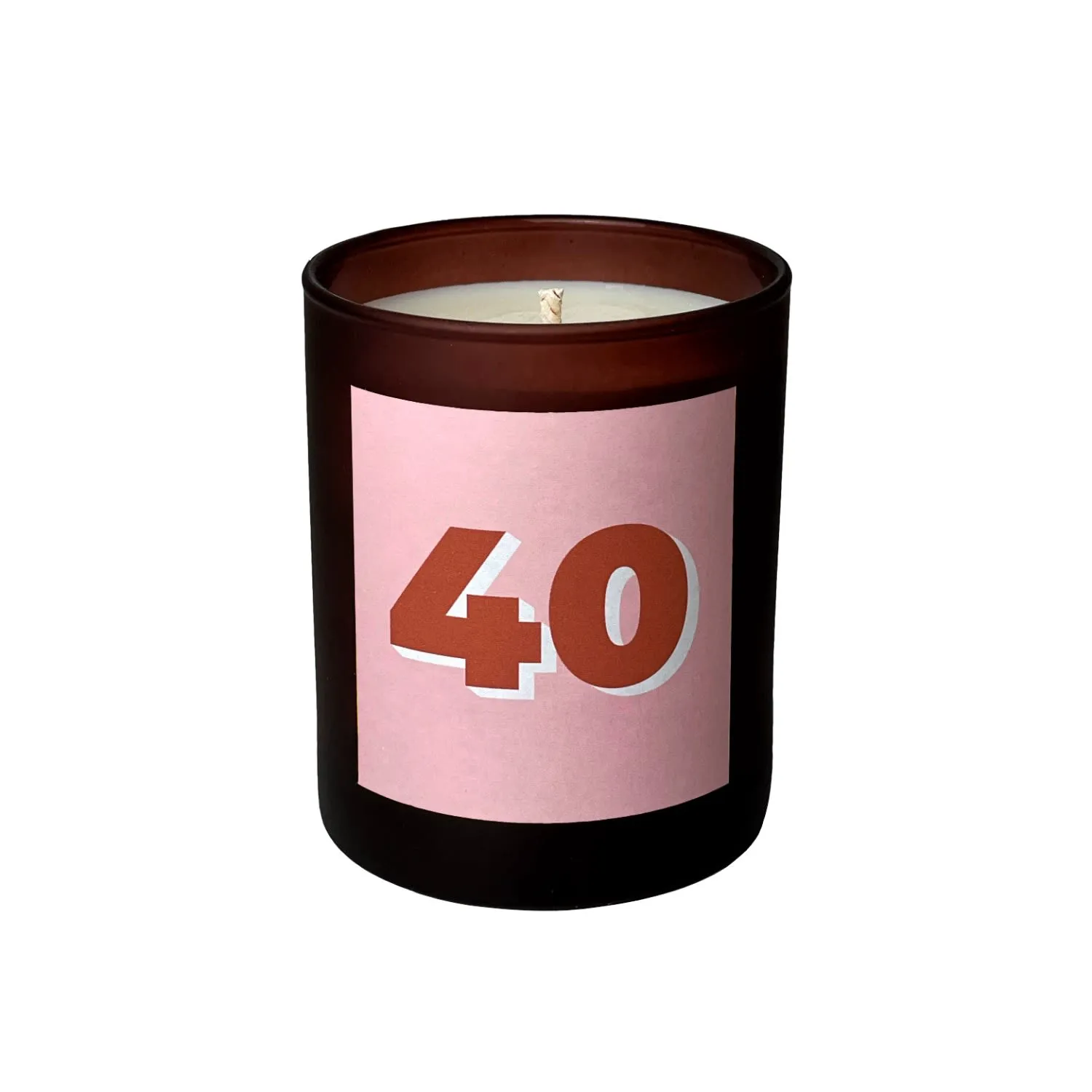 Number 40 Refillable Milestone Candle - Pink