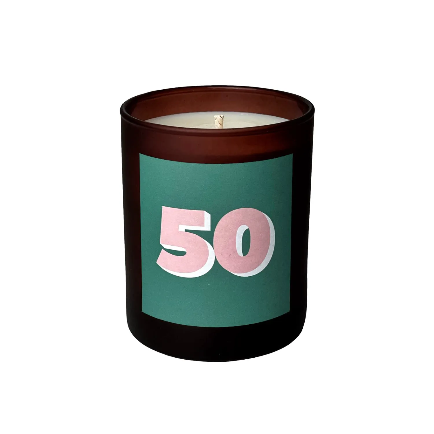 Number 50 Refillable Milestone Candle - Green