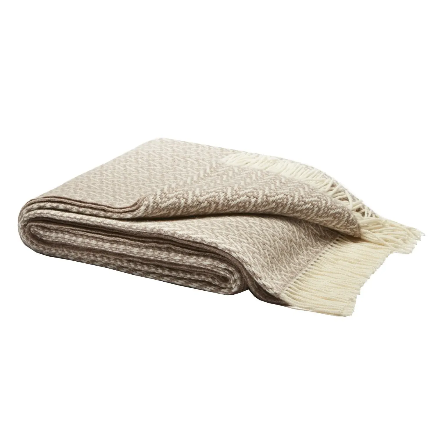 Indianina Cashmere Throw Blanket - Beige image