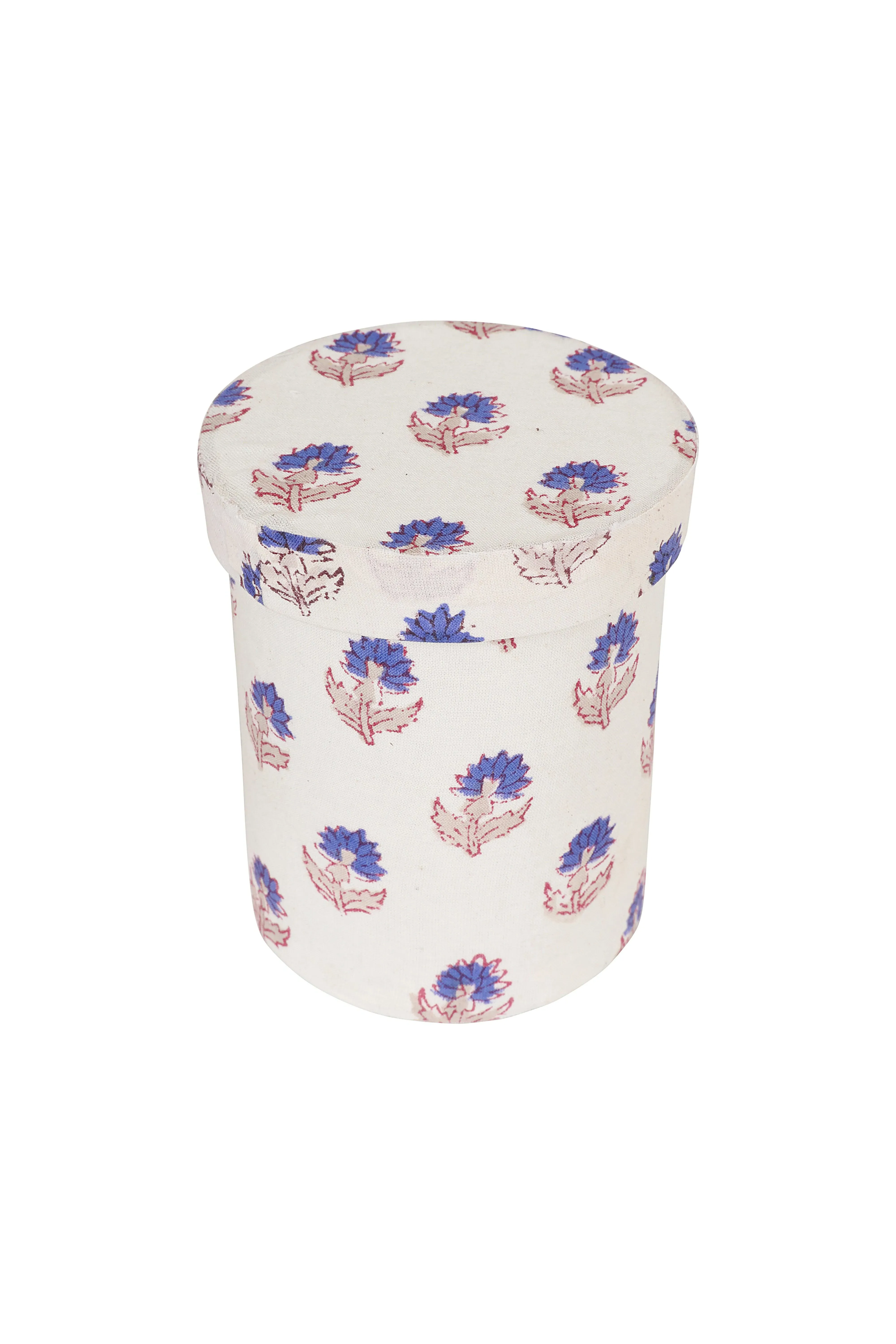 Floral Pen Pot Holder - Blue, Cotton