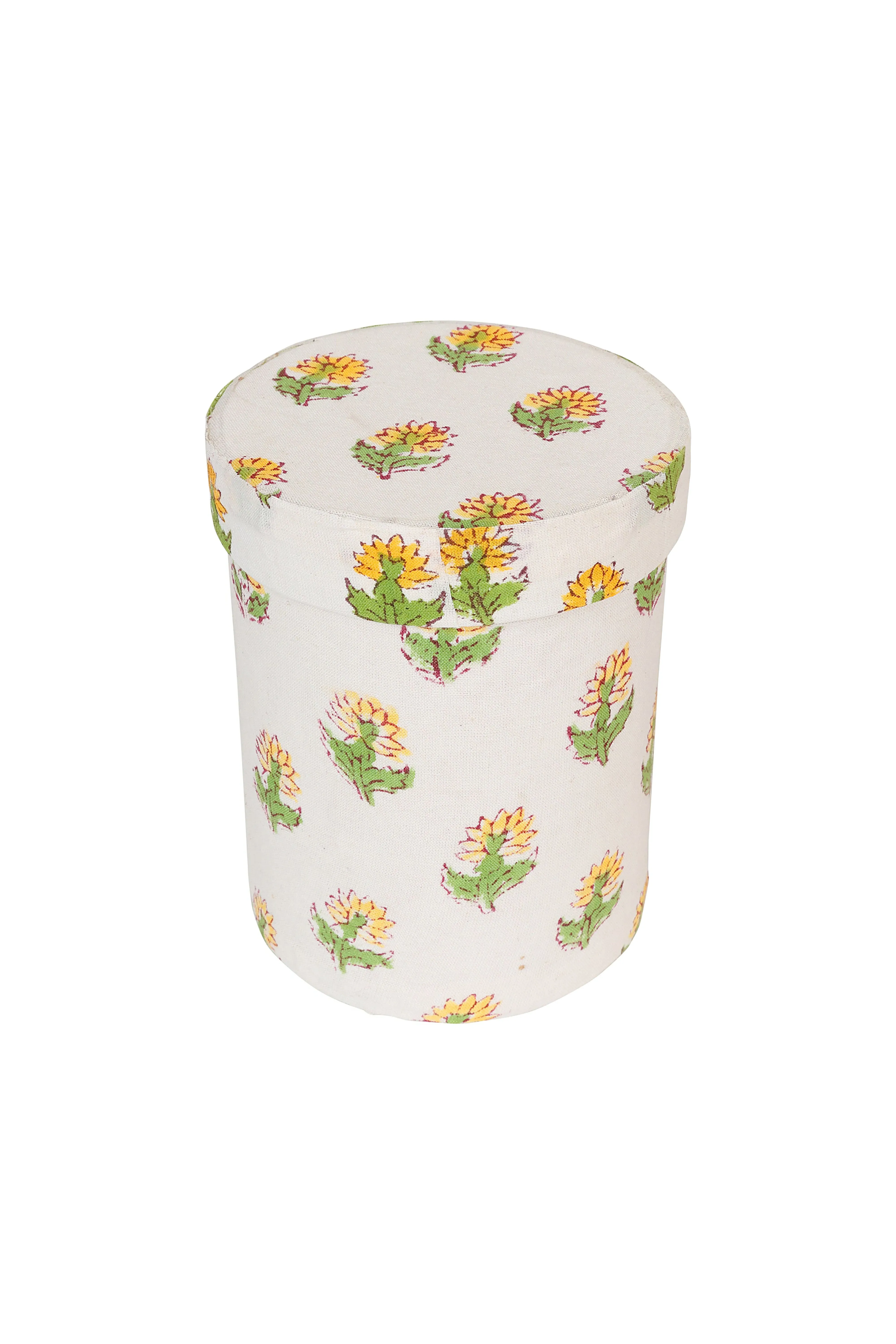 Floral Pen Pot Holder - Yellow, Cotton