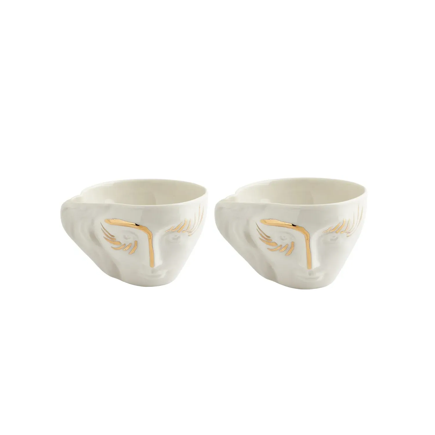 Circe Porcelain Cup Set Of Two - Gold image